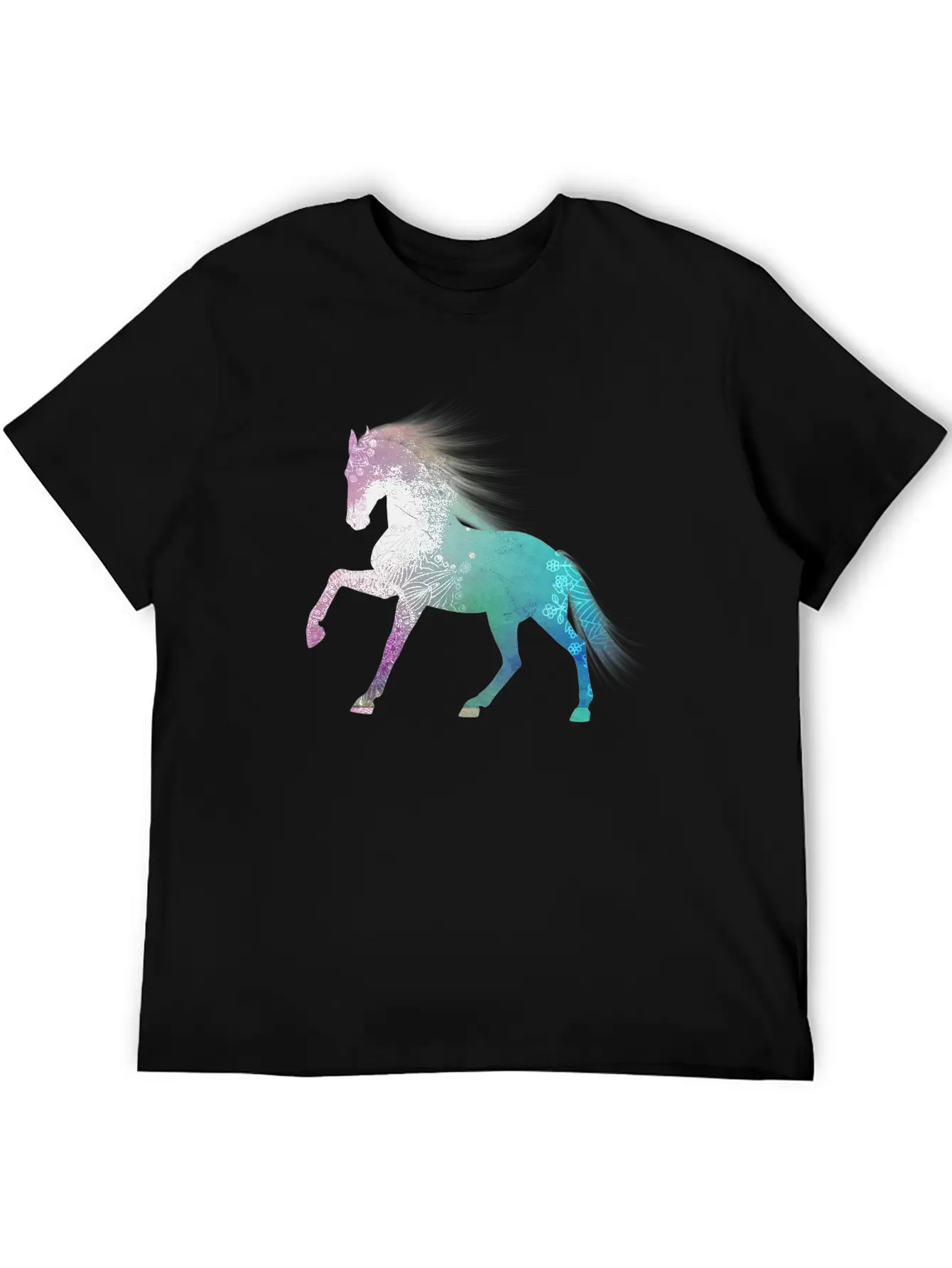 Mandala Horse Unisex Short Sleeve Soft Cotton T-Shirt – Casual Everyday Wear