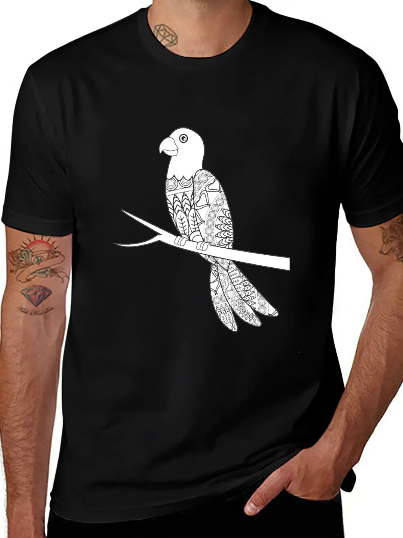 Mandala Parrot Essential Unisex Summer Tee – Soft Cotton Casual Fit