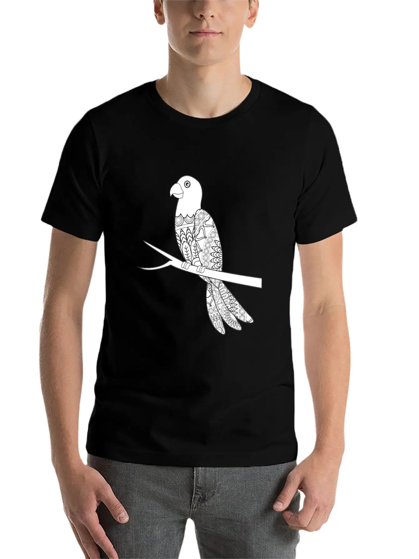Mandala Parrot Essential Unisex Summer Tee – Soft Cotton Casual Fit