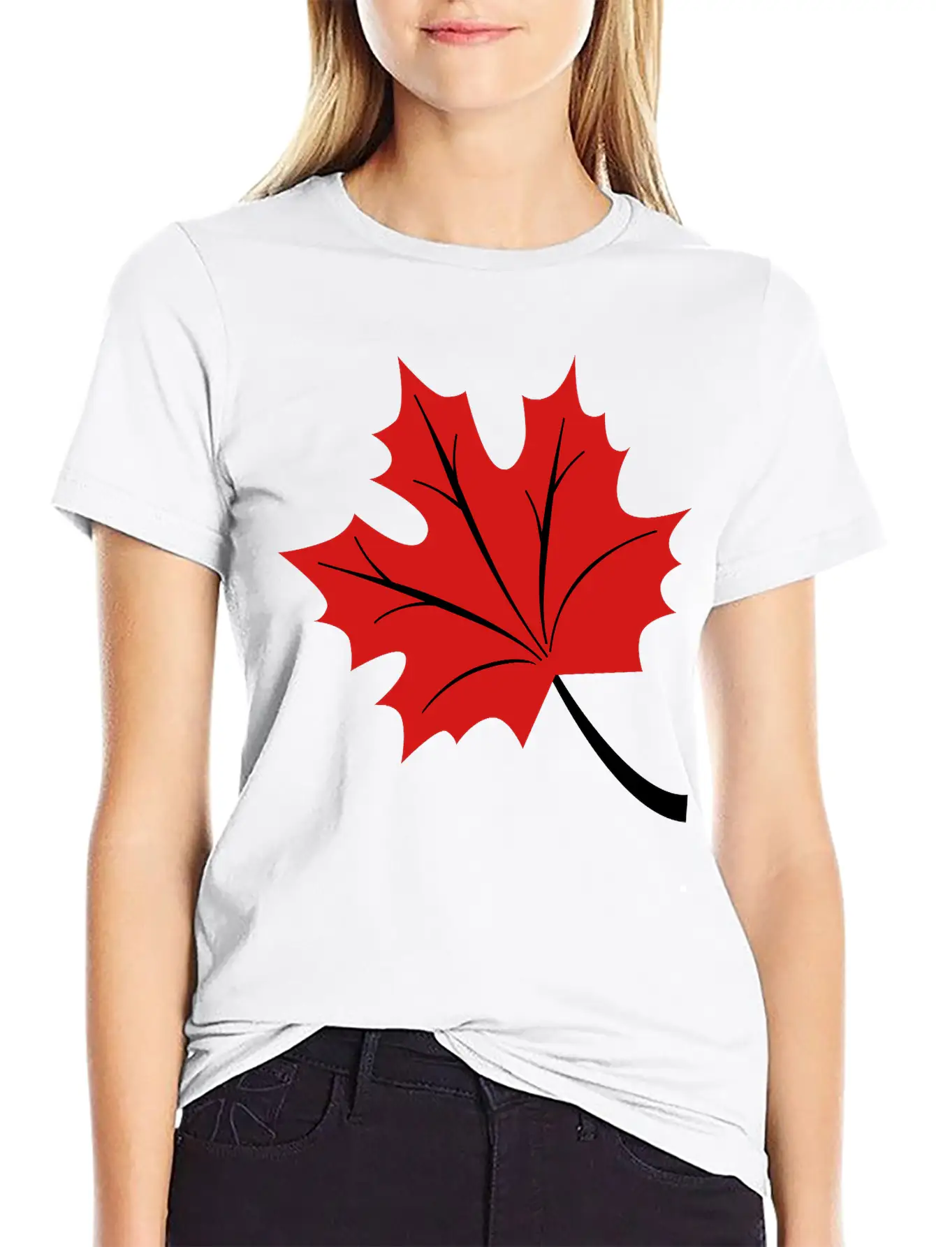 Maple Leaf Basic Graphic T-Shirt – Daily Comfort In Soft Cotton