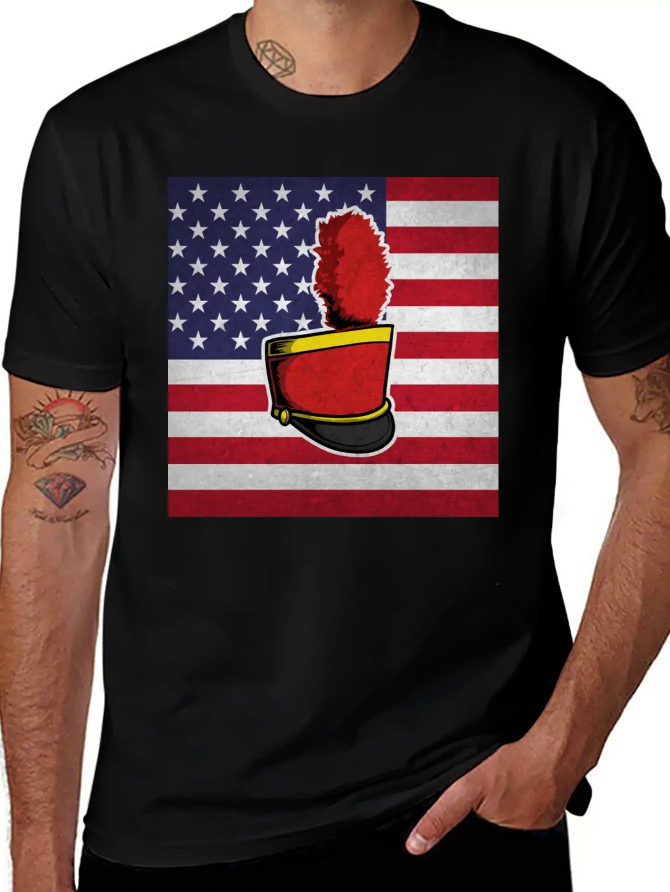 Marching Band Us Flag Timeless Short Sleeve Tee – Comfy And Minimalist Design