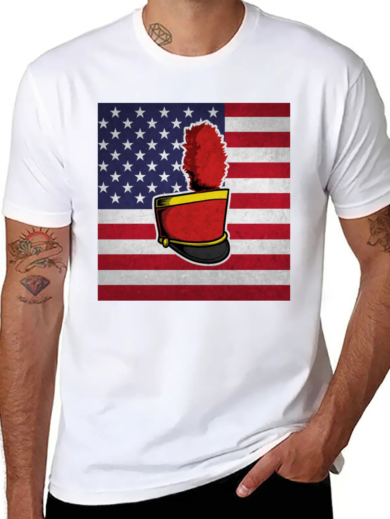 Marching Band Us Flag Timeless Short Sleeve Tee – Comfy And Minimalist Design