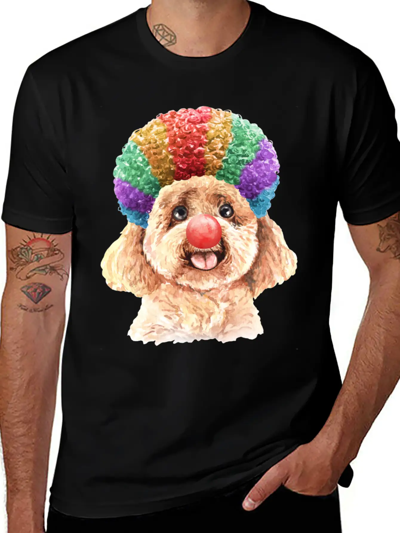 Mardi Gras Pets Clown Costume Disguise Stylish Everyday T-Shirt – Unisex Basic Cotton Tee