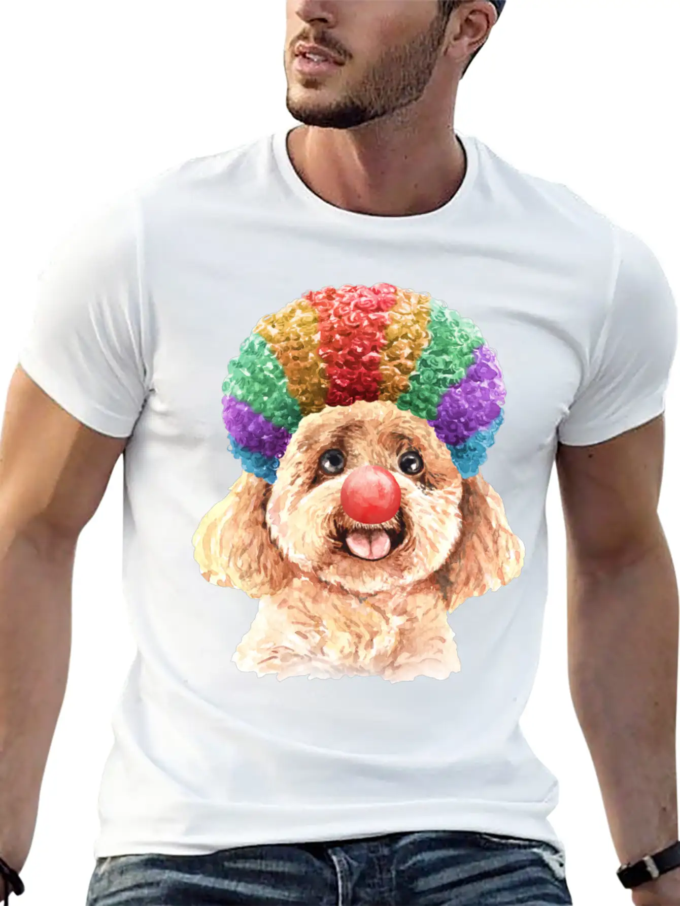 Mardi Gras Pets Clown Costume Disguise Stylish Everyday T-Shirt – Unisex Basic Cotton Tee
