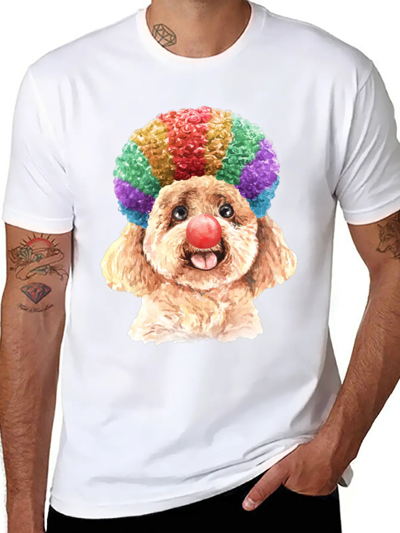 Mardi Gras Pets Clown Costume Disguise Stylish Everyday T-Shirt – Unisex Basic Cotton Tee