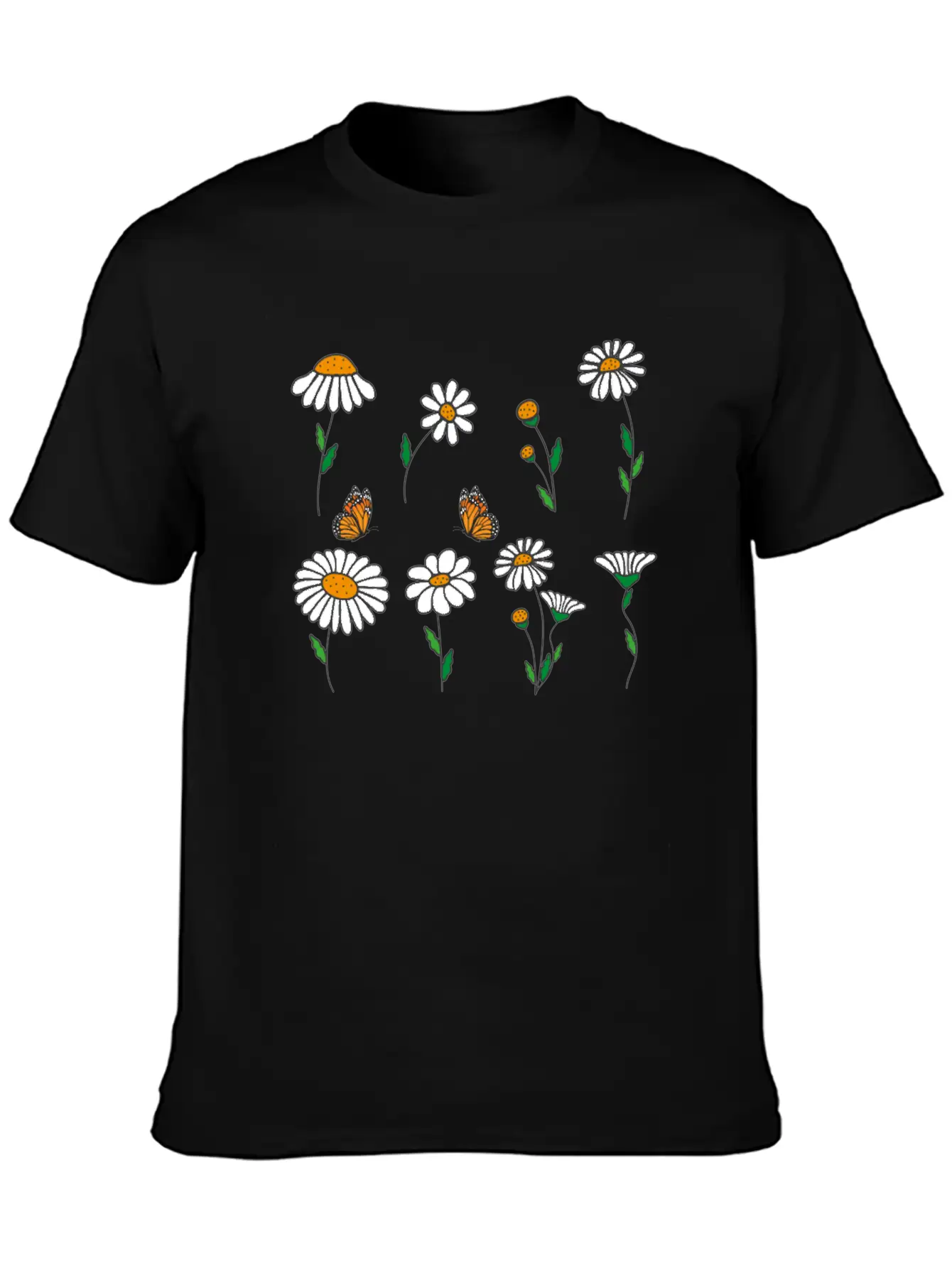 Marguerites Daisy Summer Daisies Flower Garden Unisex Short Sleeve Soft Cotton T-Shirt – Casual Everyday Wear