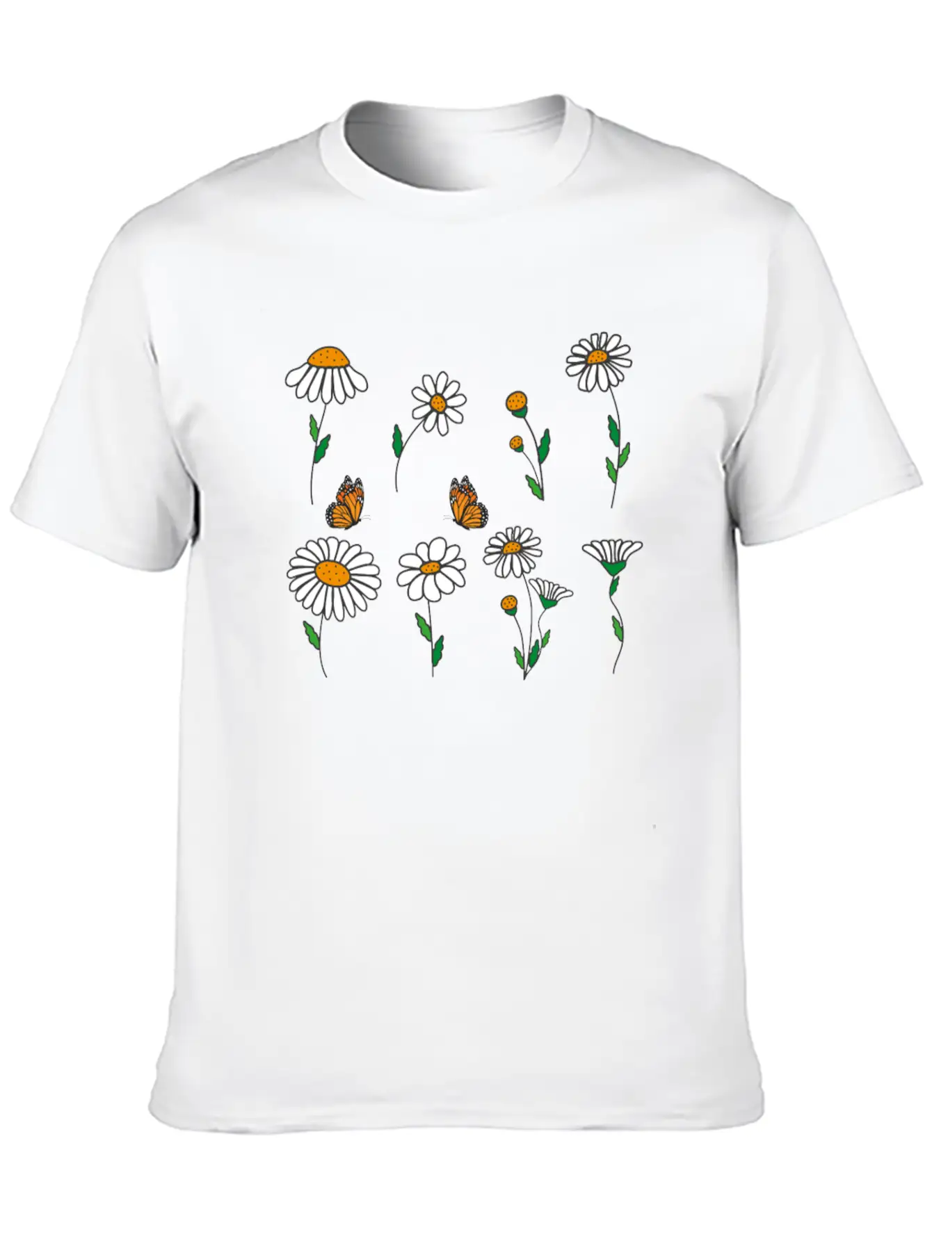 Marguerites Daisy Summer Daisies Flower Garden Unisex Short Sleeve Soft Cotton T-Shirt – Casual Everyday Wear