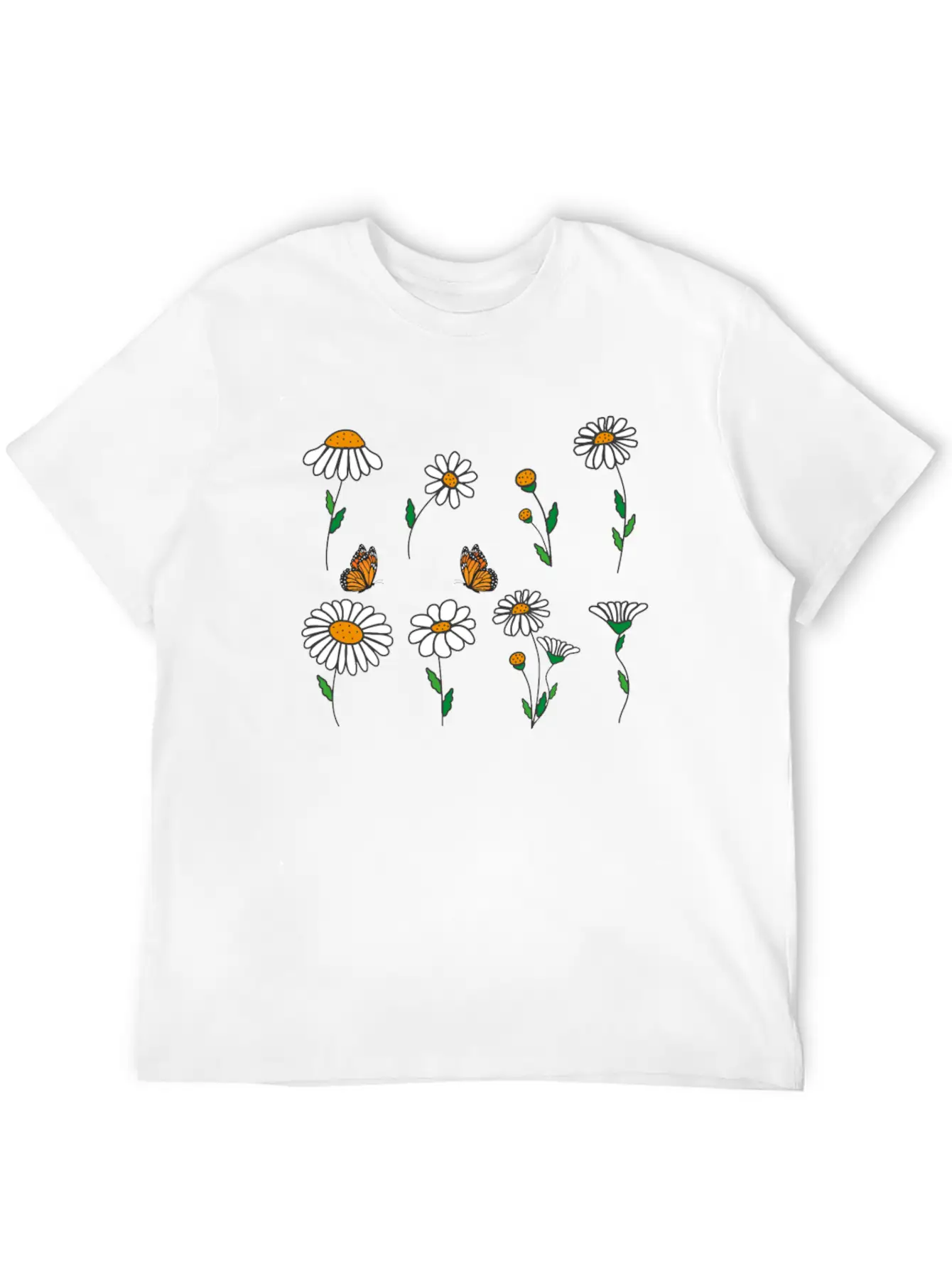 Marguerites Daisy Summer Daisies Flower Garden Unisex Short Sleeve Soft Cotton T-Shirt – Casual Everyday Wear