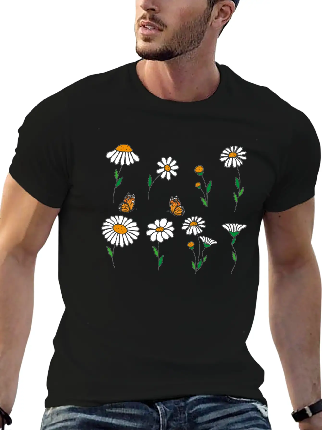 Marguerites Daisy Summer Daisies Flower Garden Unisex Short Sleeve Soft Cotton T-Shirt – Casual Everyday Wear