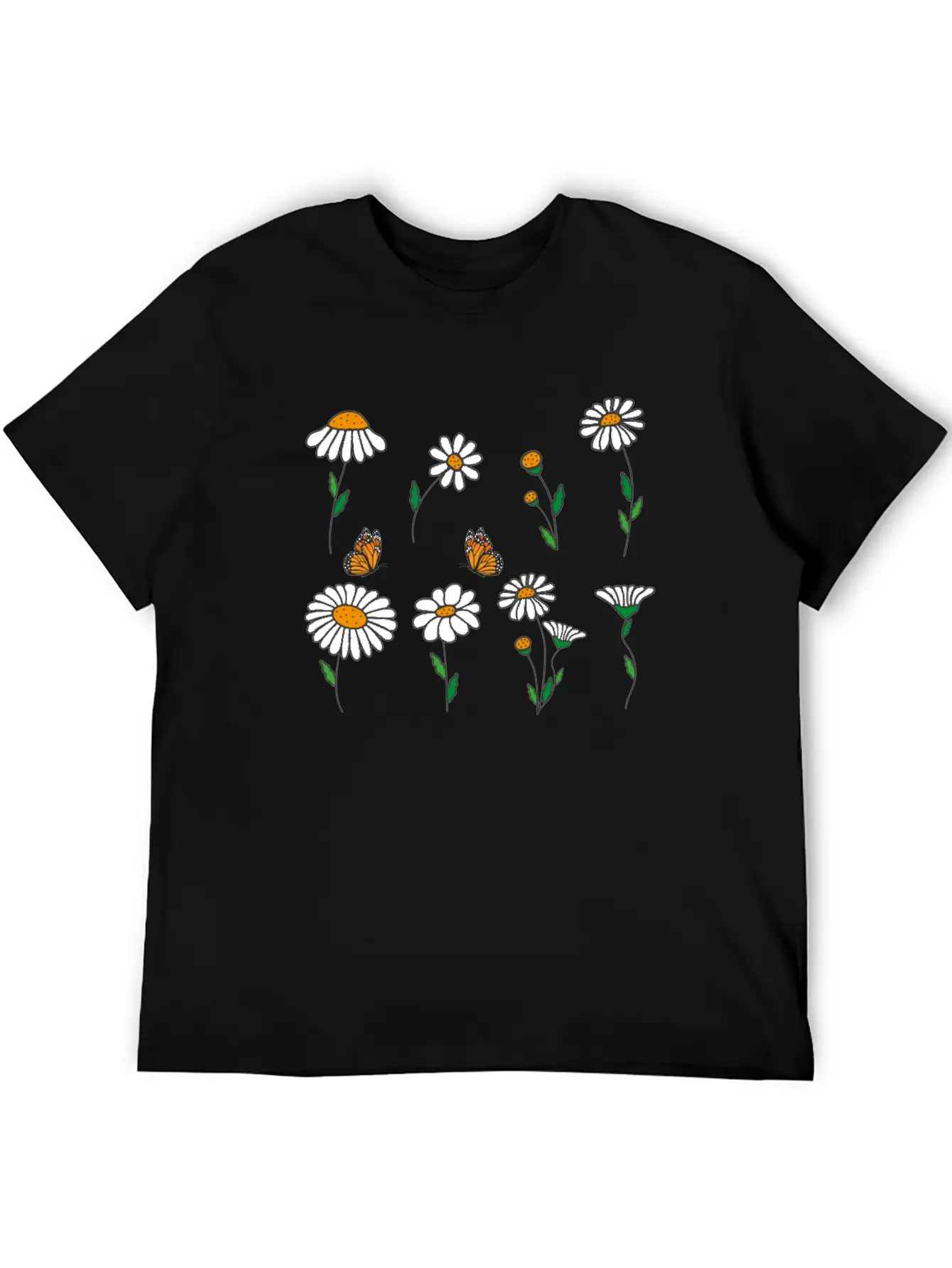 Marguerites Daisy Summer Daisies Flower Garden Unisex Short Sleeve Soft Cotton T-Shirt – Casual Everyday Wear