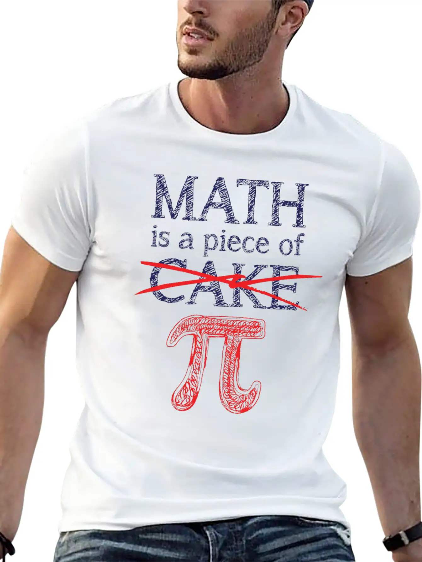 Math Is A Piece Of Pi Funny 3.14 Pi Day Math Timeless Short Sleeve Tee – Comfy And Minimalist Design