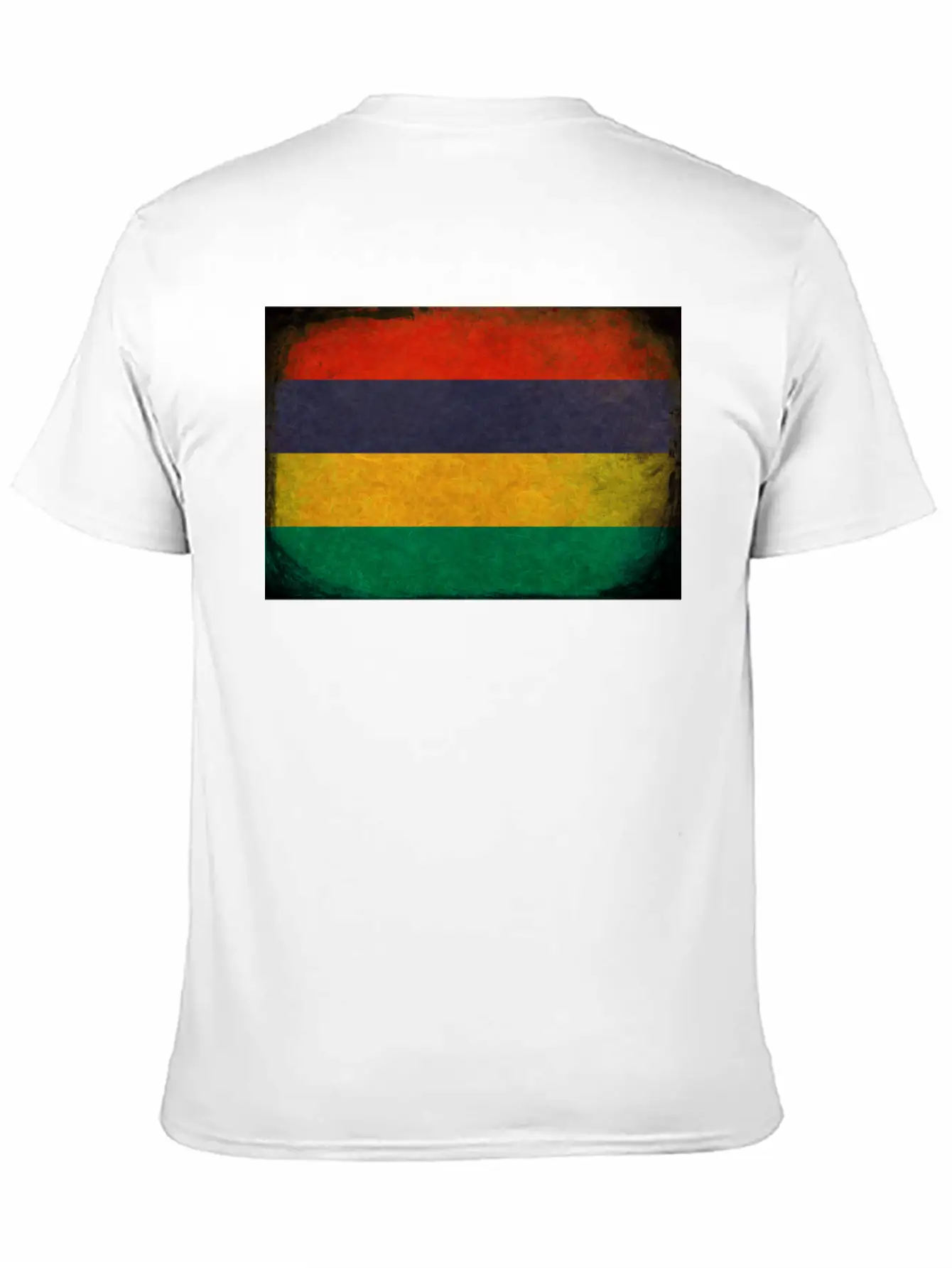 Mauritian Flag Unisex Short Sleeve Soft Cotton T-Shirt – Casual Everyday Wear