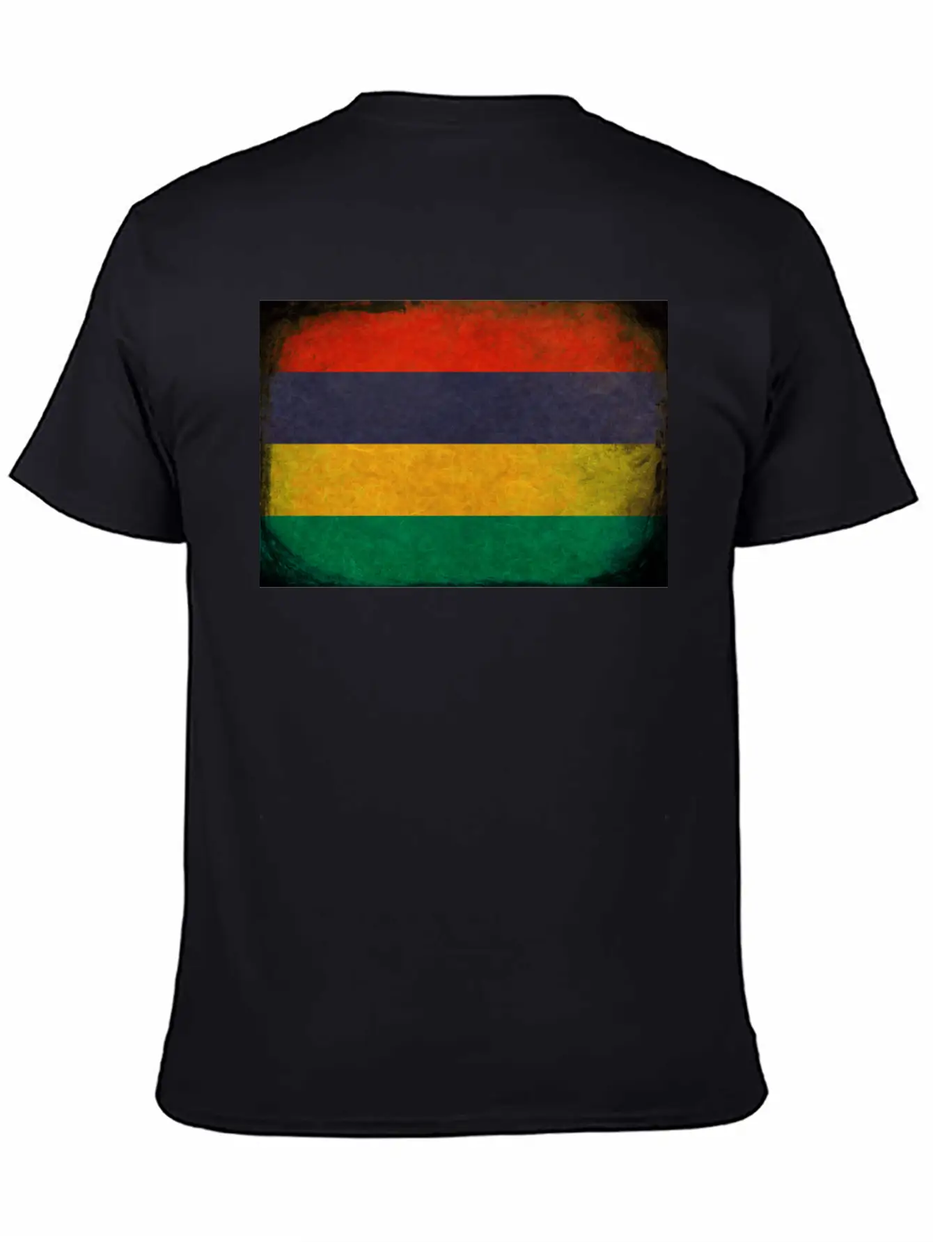 Mauritian Flag Unisex Short Sleeve Soft Cotton T-Shirt – Casual Everyday Wear