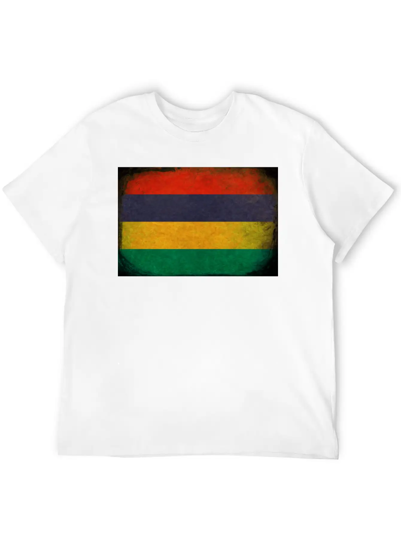 Mauritian Flag Unisex Short Sleeve Soft Cotton T-Shirt – Casual Everyday Wear