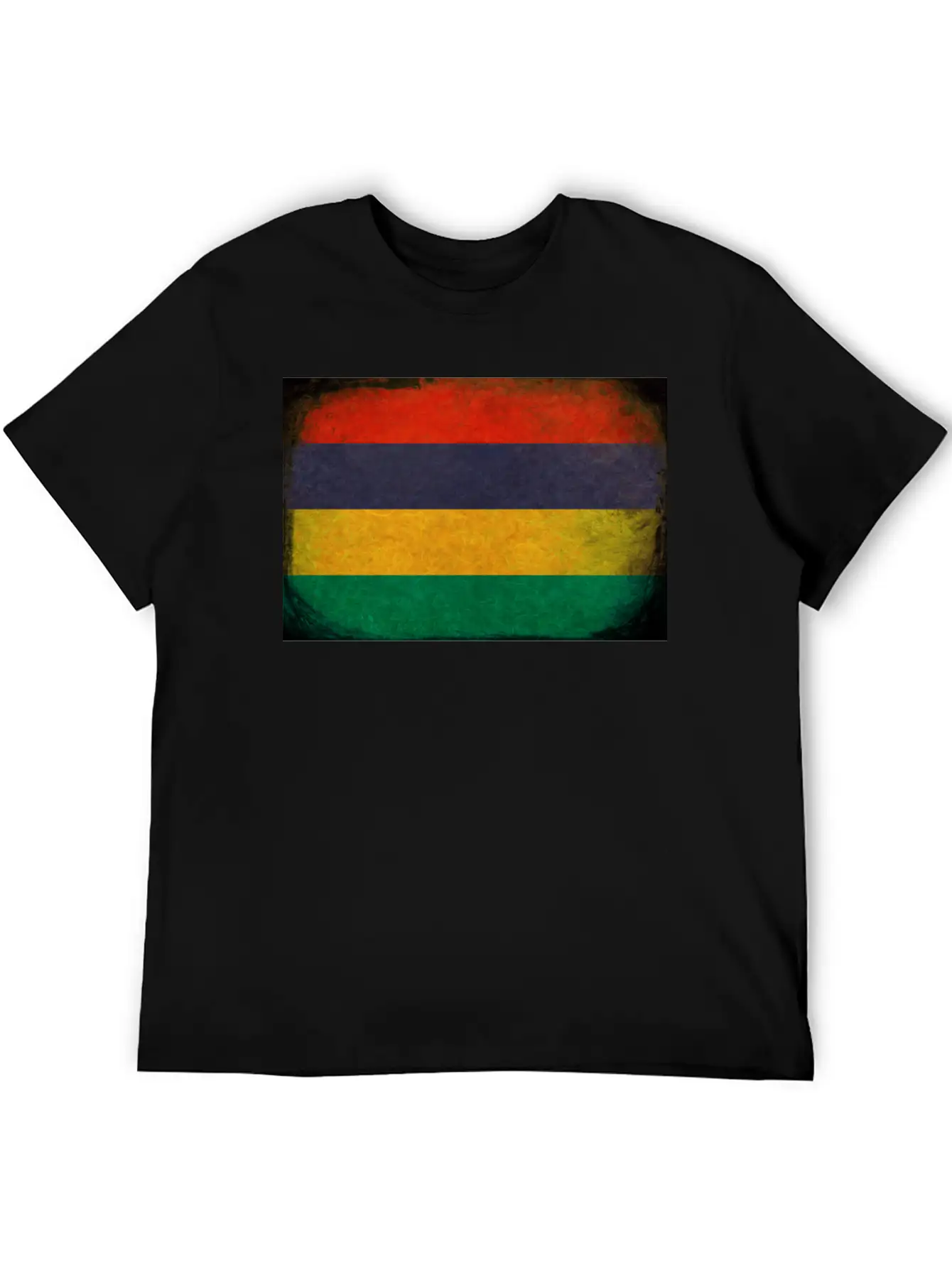 Mauritian Flag Unisex Short Sleeve Soft Cotton T-Shirt – Casual Everyday Wear