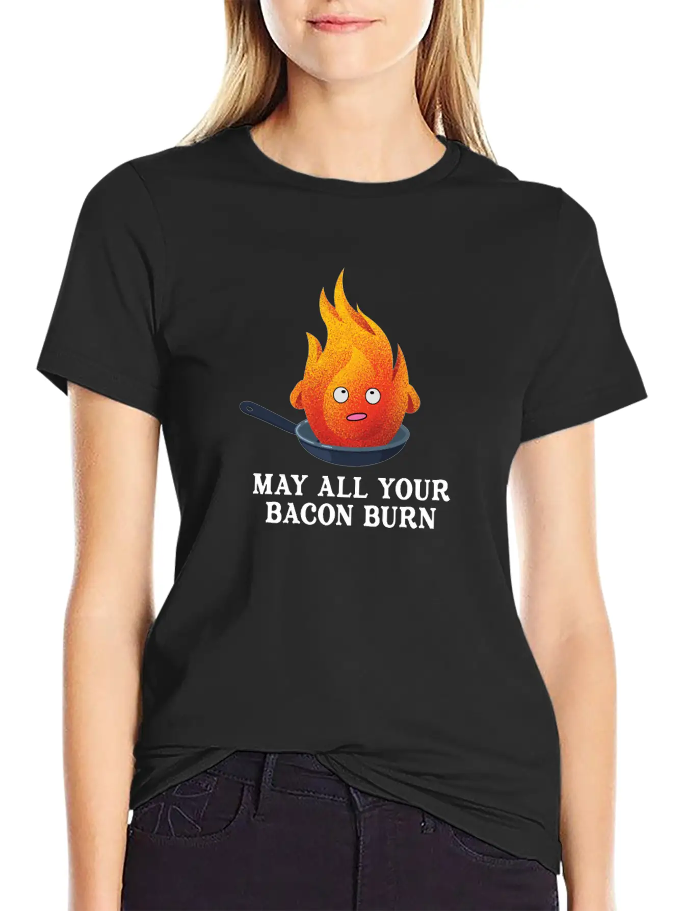 May All Your Bacon Burn Shirt For Women & Men Unisex Short Sleeve Soft Cotton T-Shirt – Casual Everyday Wear