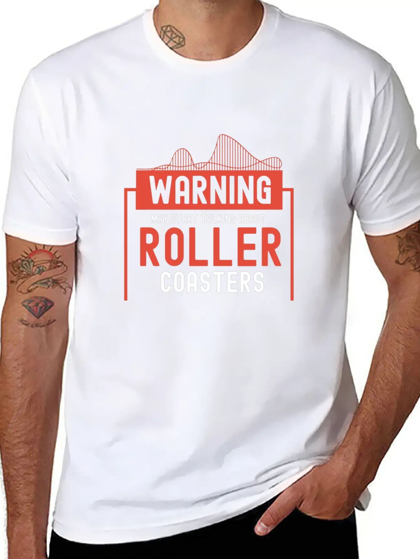 May Start Talking About Roller Coasters I Gift Stylish Everyday T-Shirt – Unisex Basic Cotton Tee