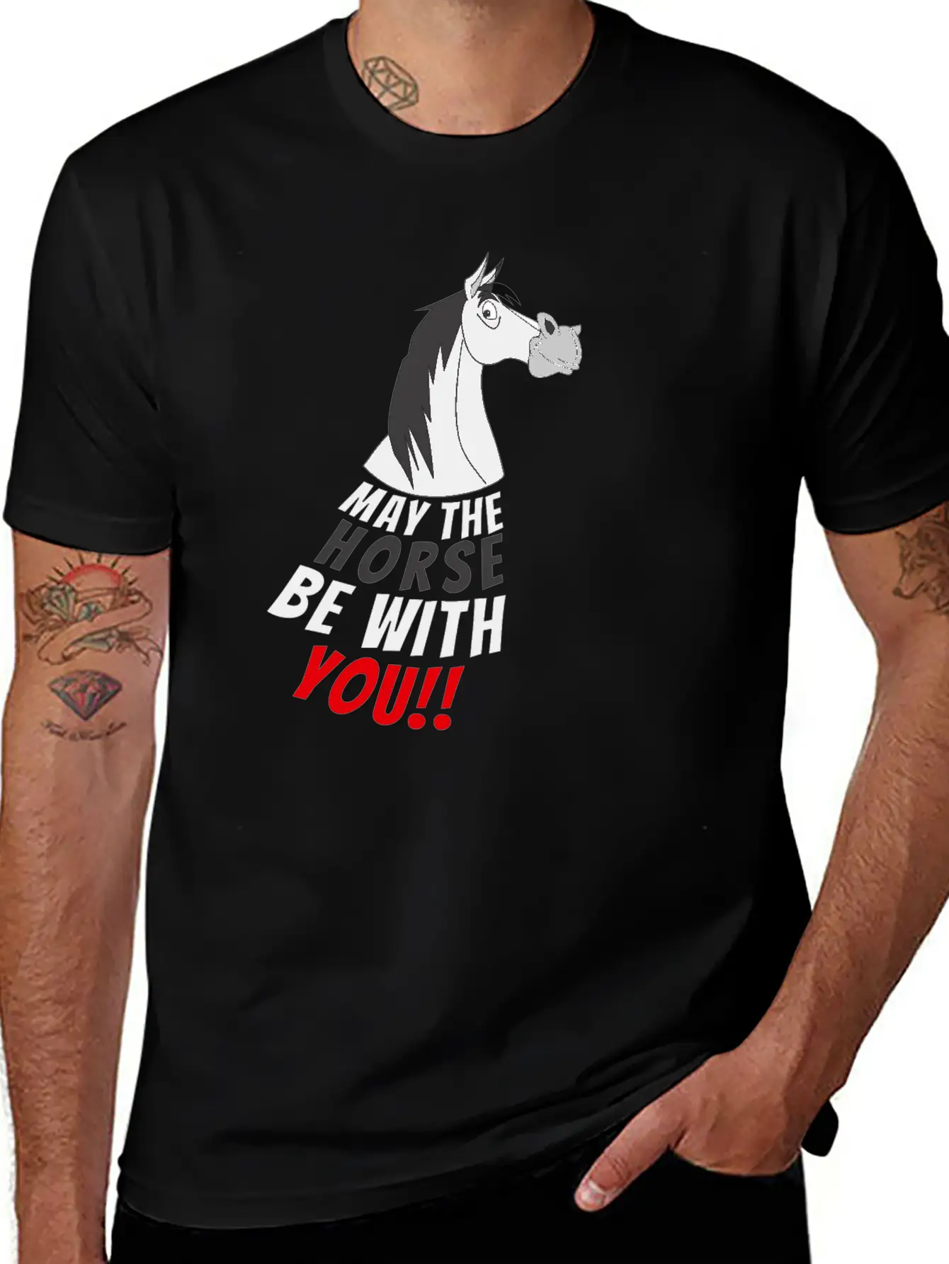 May The Horse Be With You Girl Girlie Child Cool Stylish Everyday T-Shirt – Unisex Basic Cotton Tee