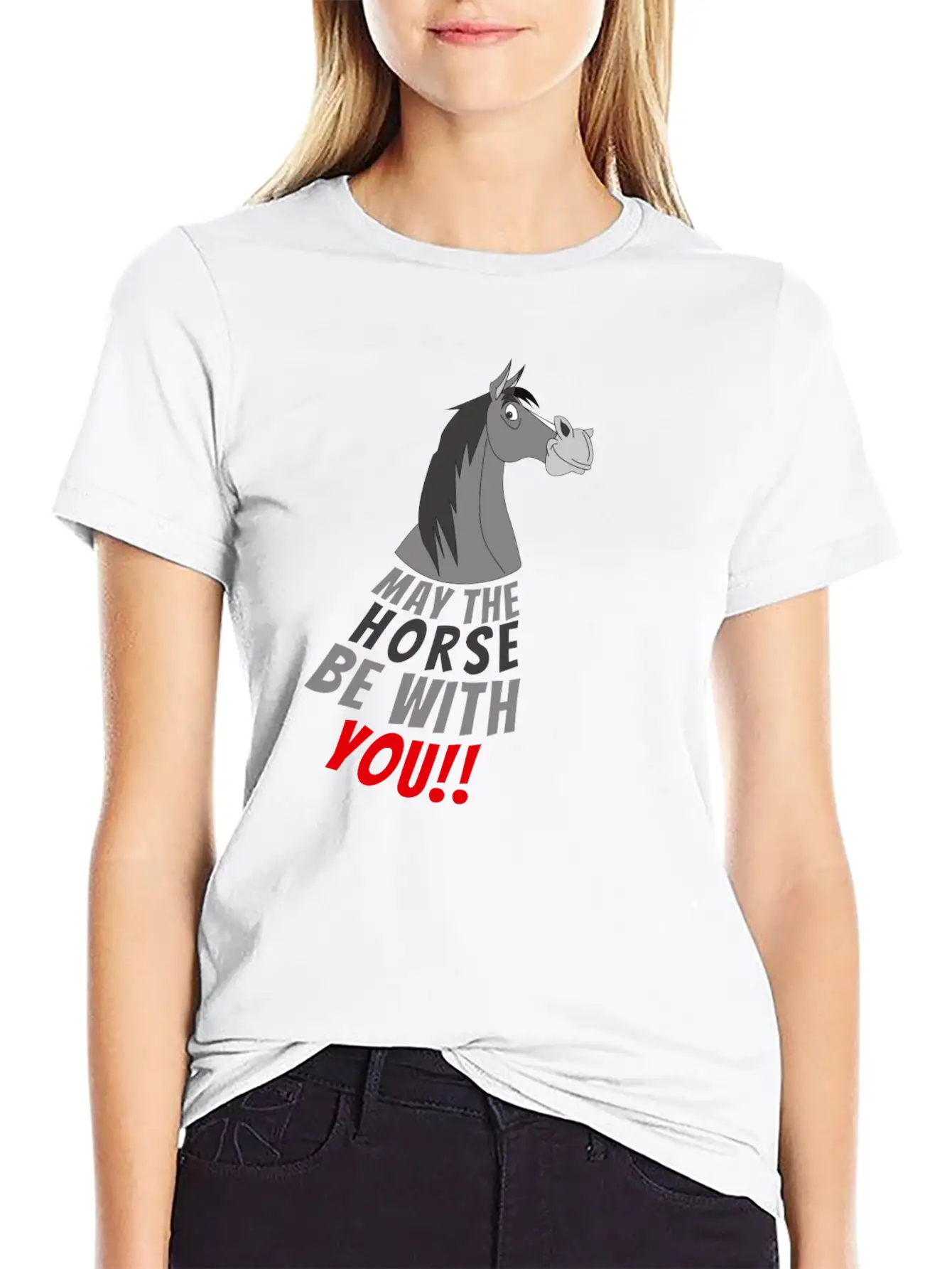 May The Horse Be With You Girl Girlie Child Cool Stylish Everyday T-Shirt – Unisex Basic Cotton Tee
