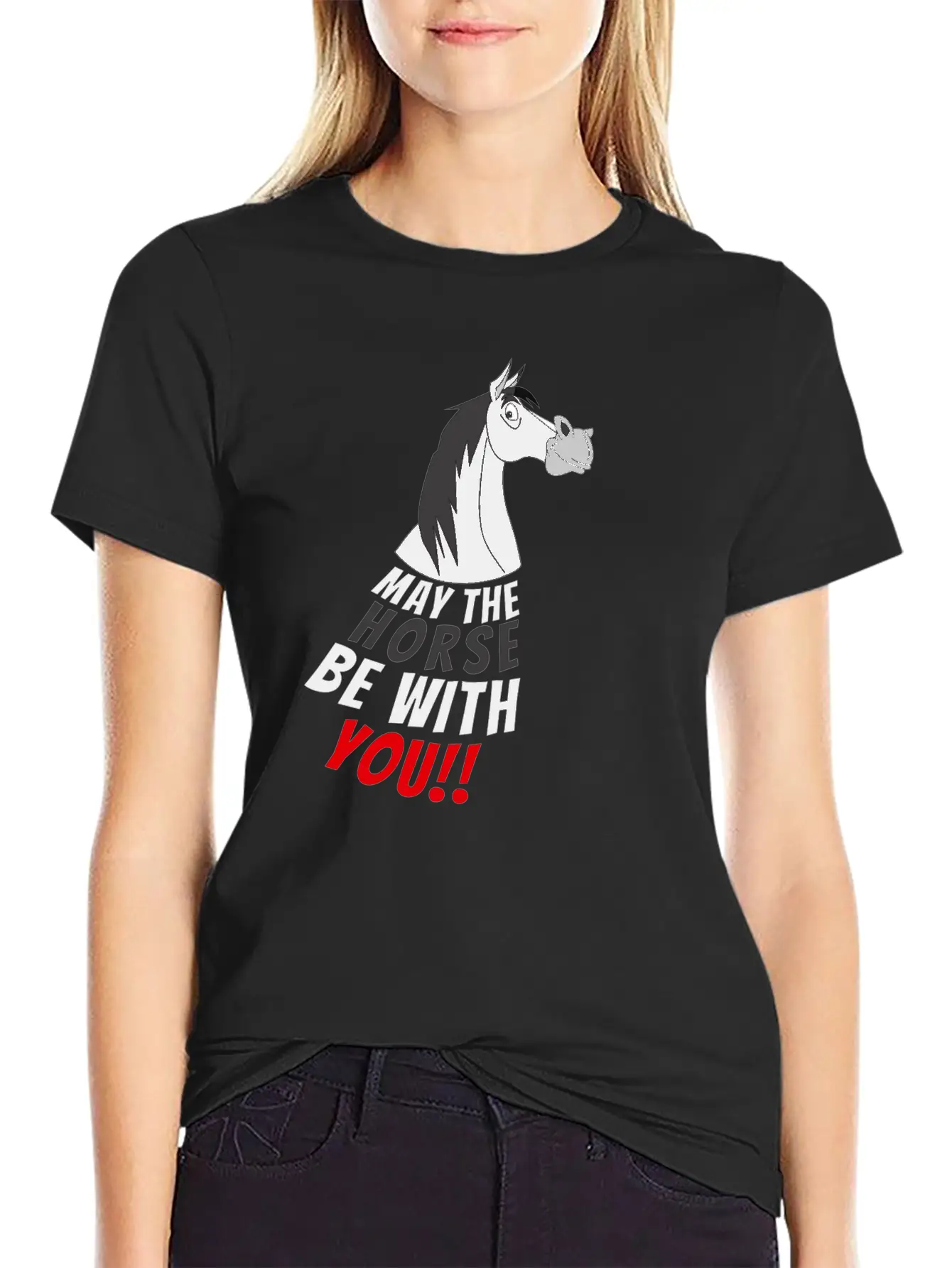 May The Horse Be With You Girl Girlie Child Cool Stylish Everyday T-Shirt – Unisex Basic Cotton Tee