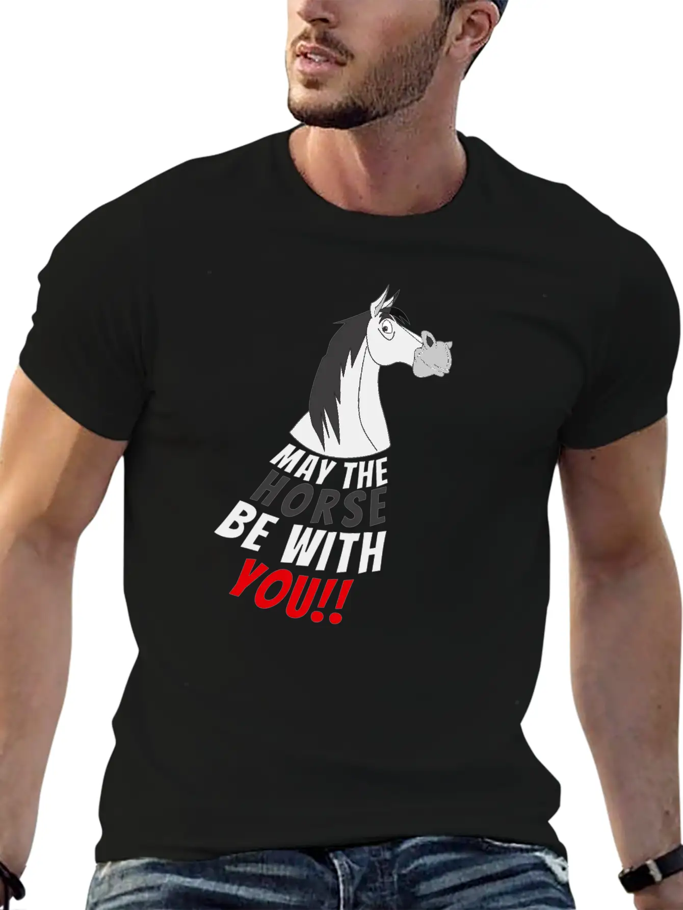 May The Horse Be With You Girl Girlie Child Cool Stylish Everyday T-Shirt – Unisex Basic Cotton Tee