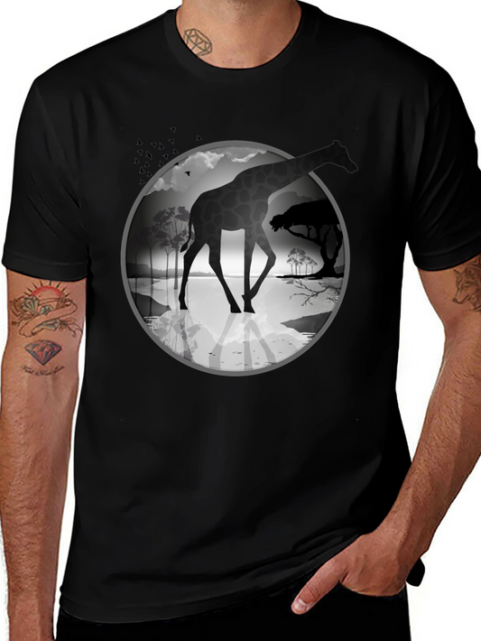Giraffe Silhouette Graphic Tee