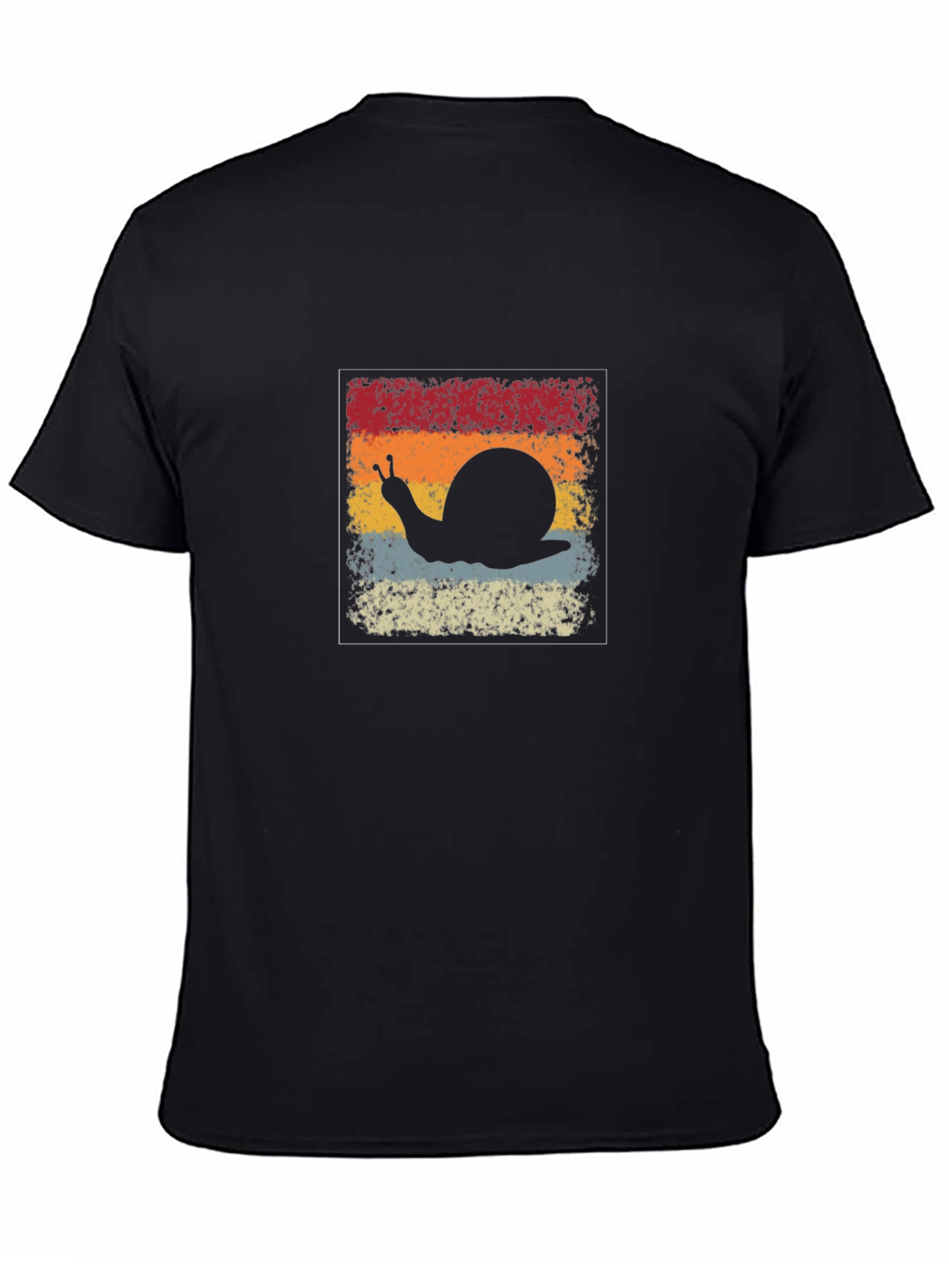 Retro Snail Graphic Tee - Black Cotton Blend