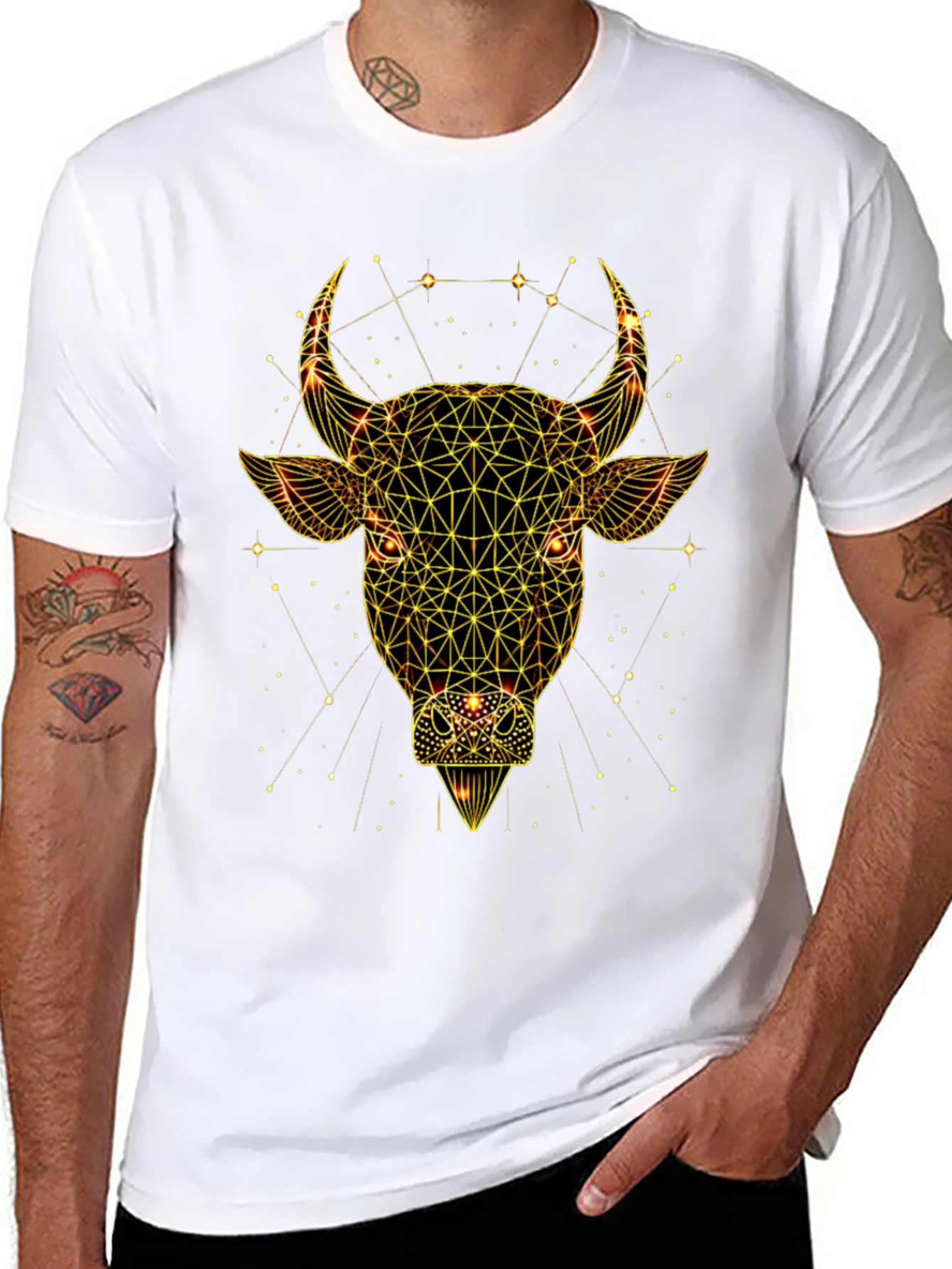 Geometric Bull Graphic Tee