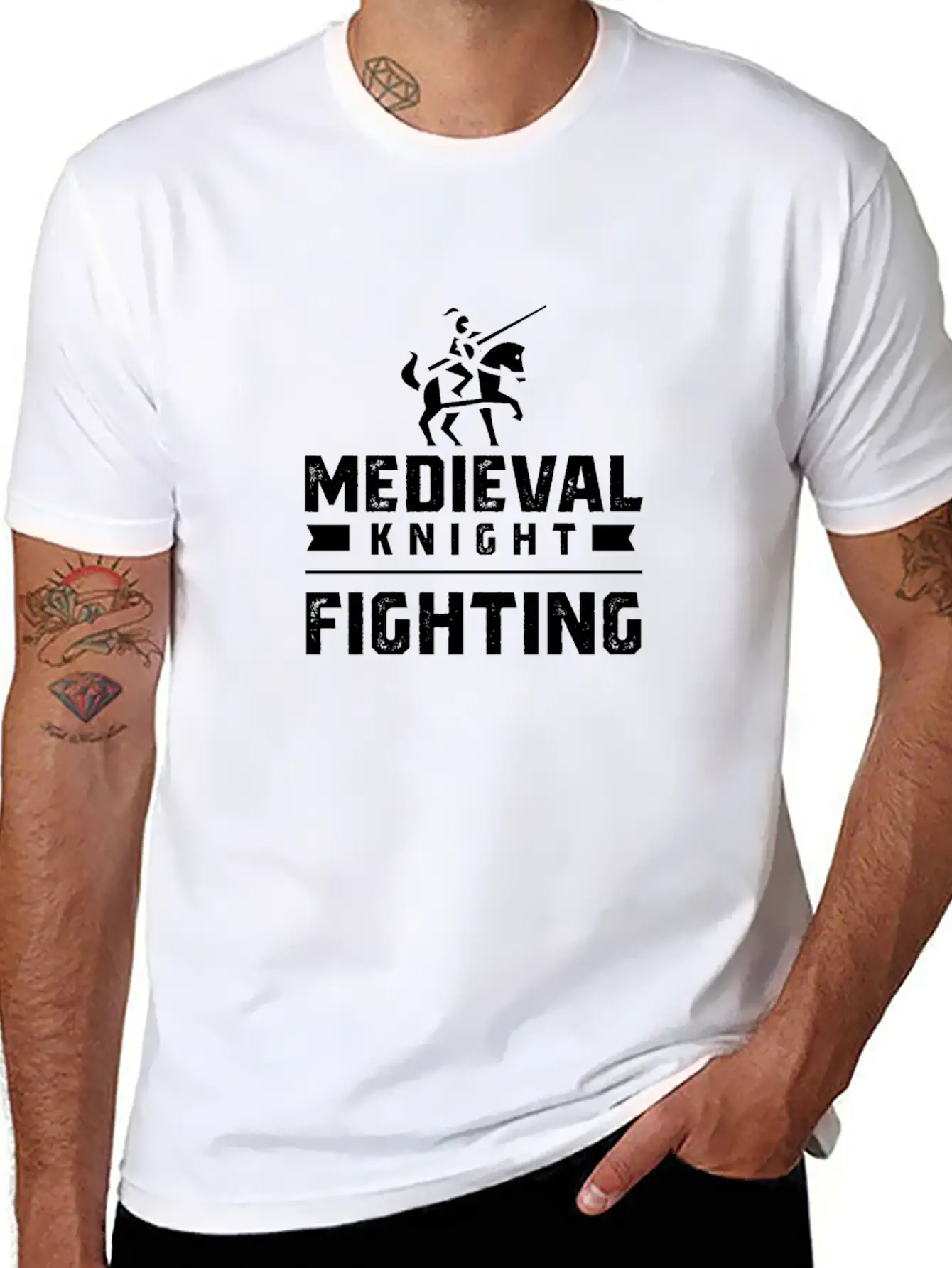 Medieval Knight Fighting Tournament Essential Unisex Summer Tee – Soft Cotton Casual Fit