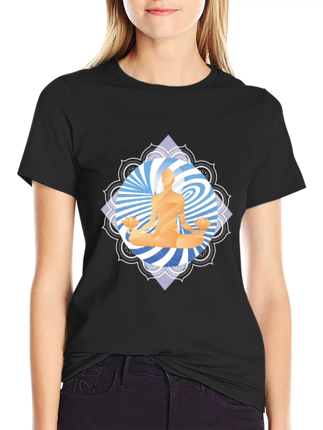Meditation Buddhist Energy Swirl Timeless Short Sleeve Tee – Comfy And Minimalist Design