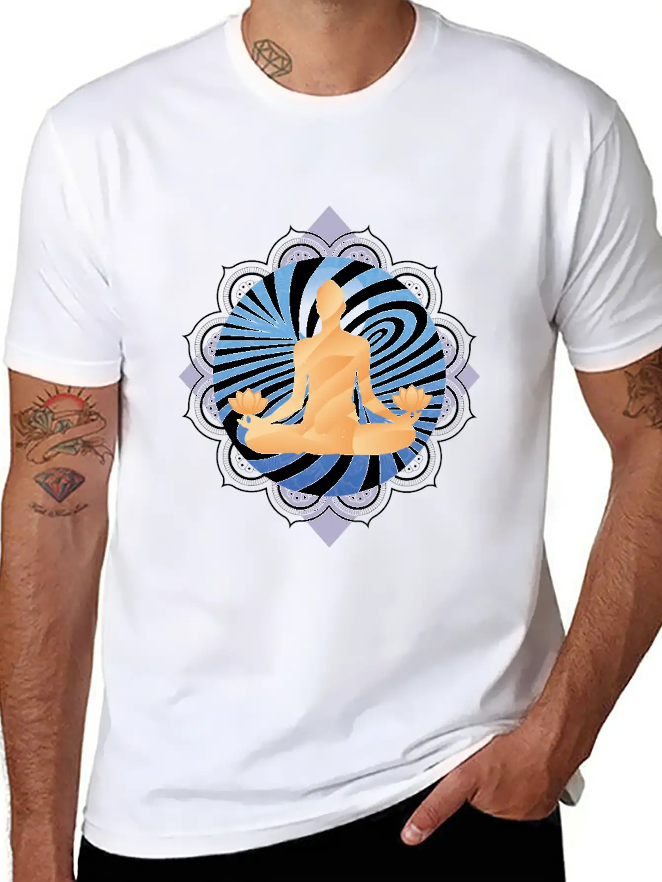 Meditation Buddhist Energy Swirl Timeless Short Sleeve Tee – Comfy And Minimalist Design
