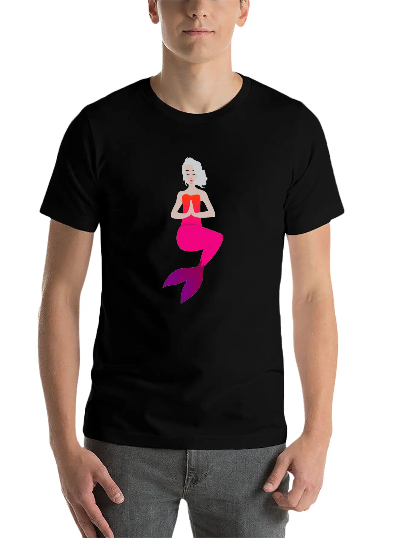 Meditation Mermaid Timeless Short Sleeve Tee – Comfy And Minimalist Design