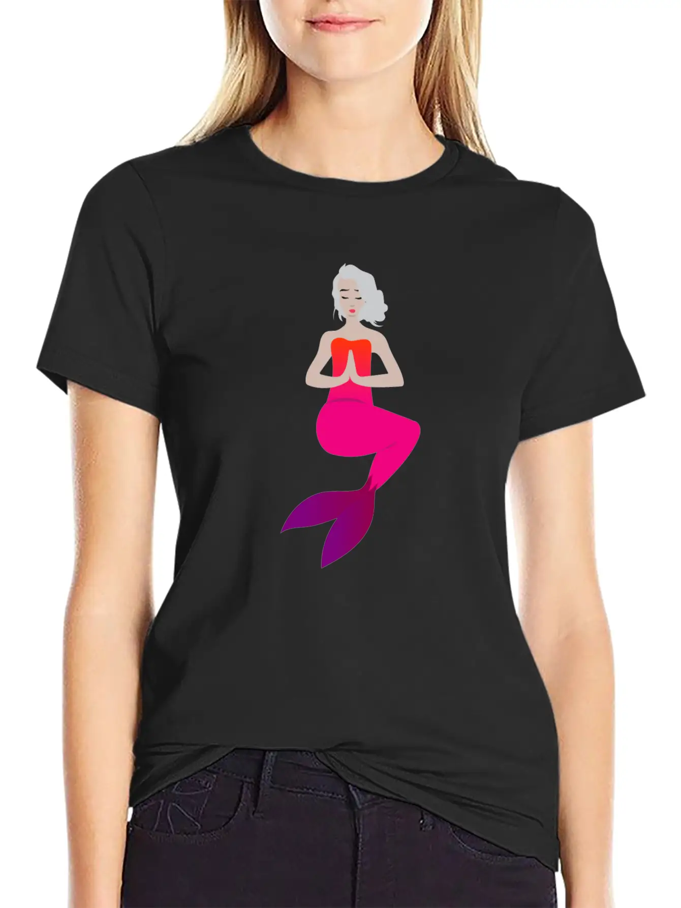 Meditation Mermaid Timeless Short Sleeve Tee – Comfy And Minimalist Design