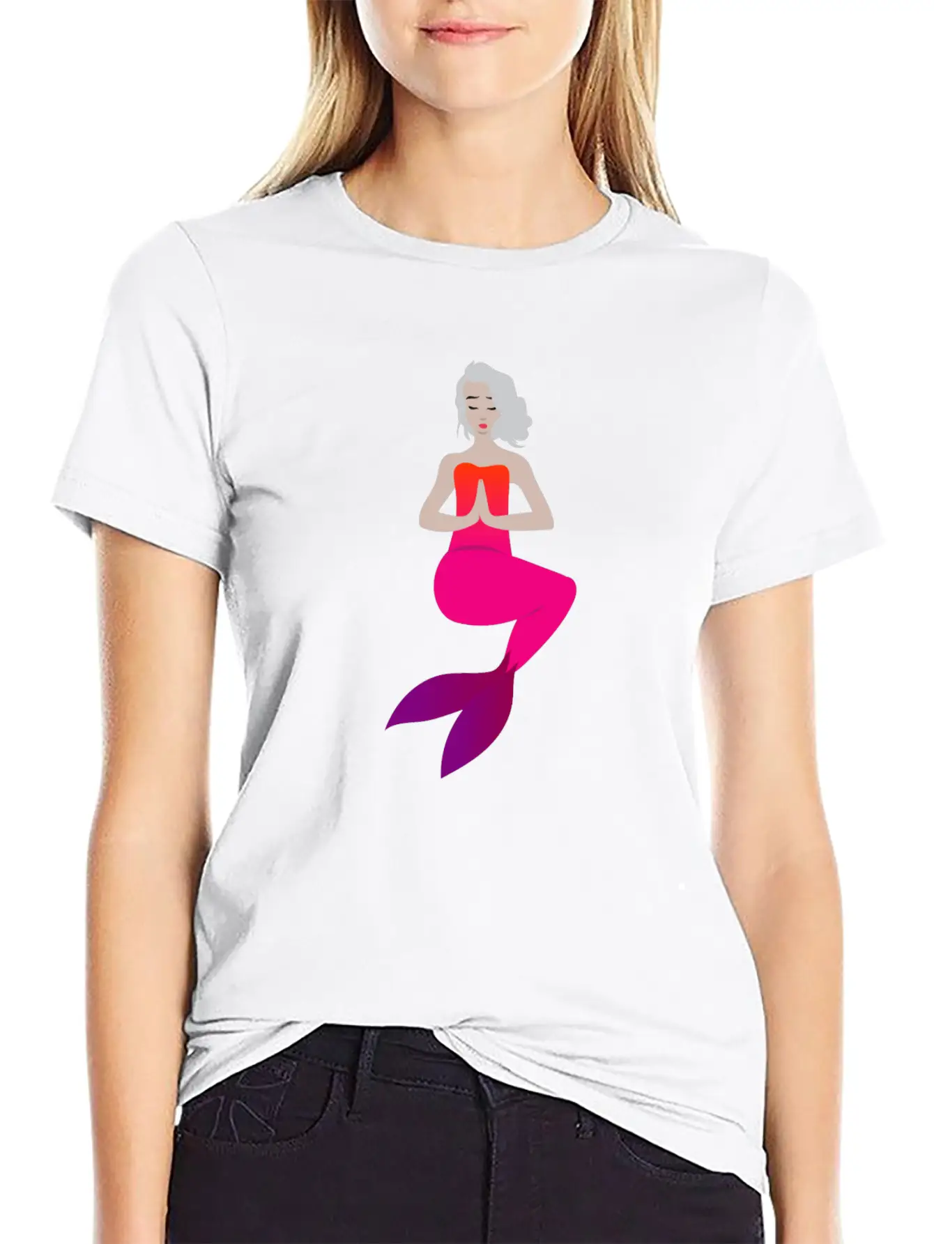 Meditation Mermaid Timeless Short Sleeve Tee – Comfy And Minimalist Design