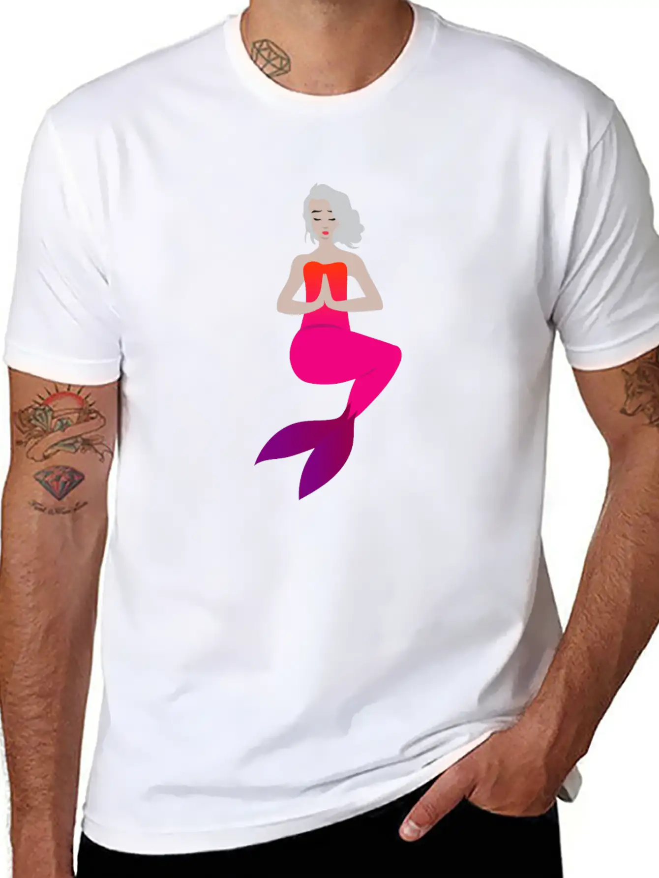 Meditation Mermaid Timeless Short Sleeve Tee – Comfy And Minimalist Design