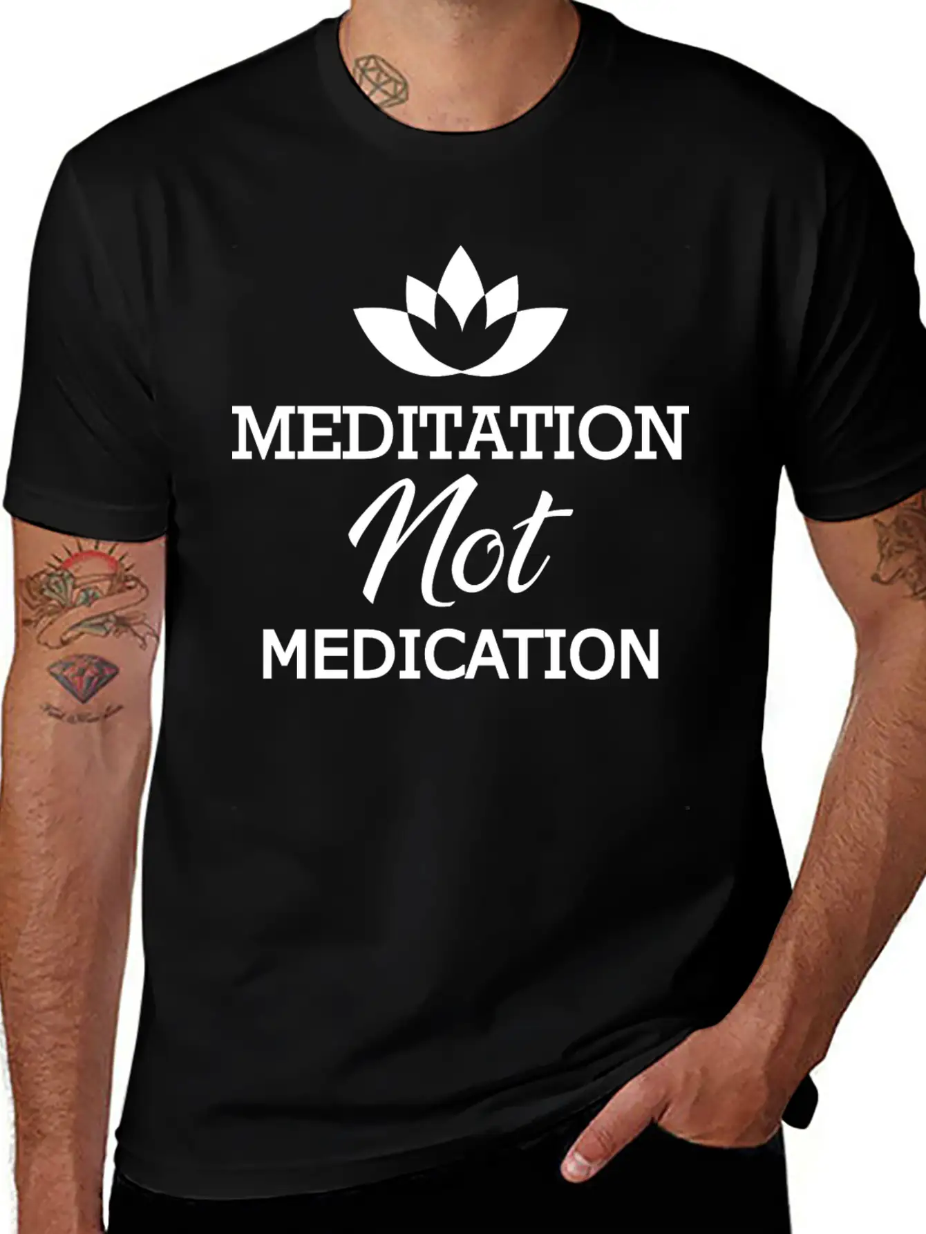 Meditation Not Medication Essential Unisex Summer Tee – Soft Cotton Casual Fit