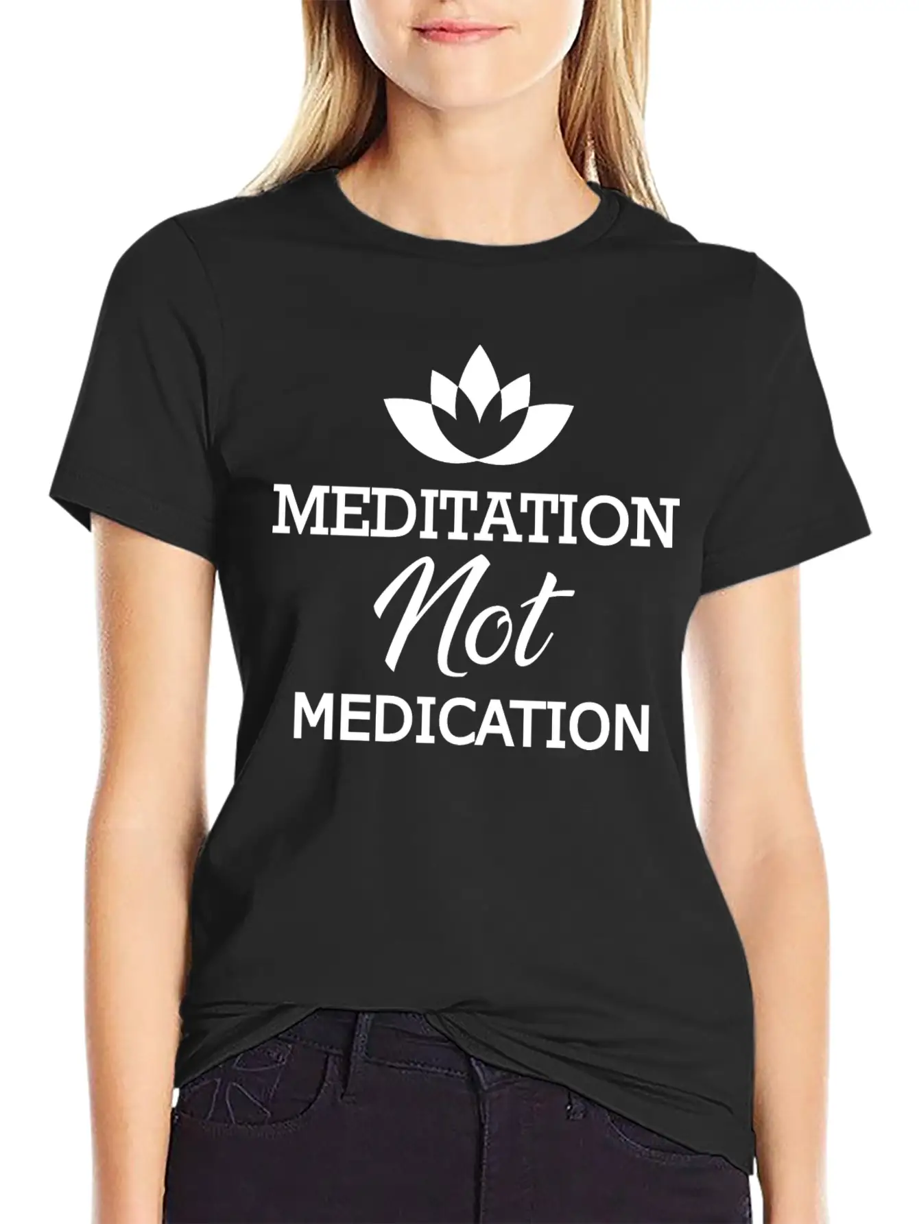 Meditation Not Medication Essential Unisex Summer Tee – Soft Cotton Casual Fit