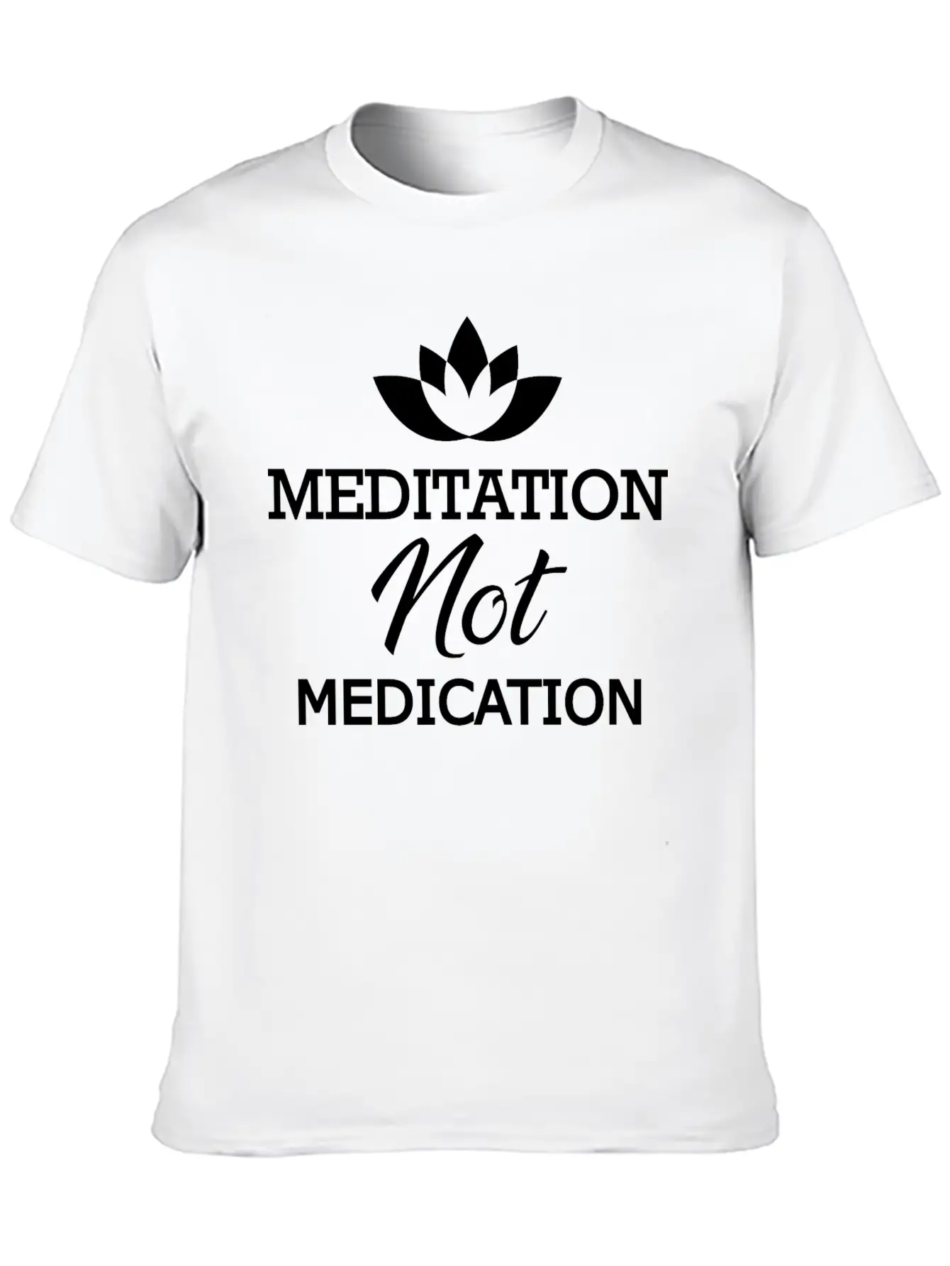 Meditation Not Medication Essential Unisex Summer Tee – Soft Cotton Casual Fit