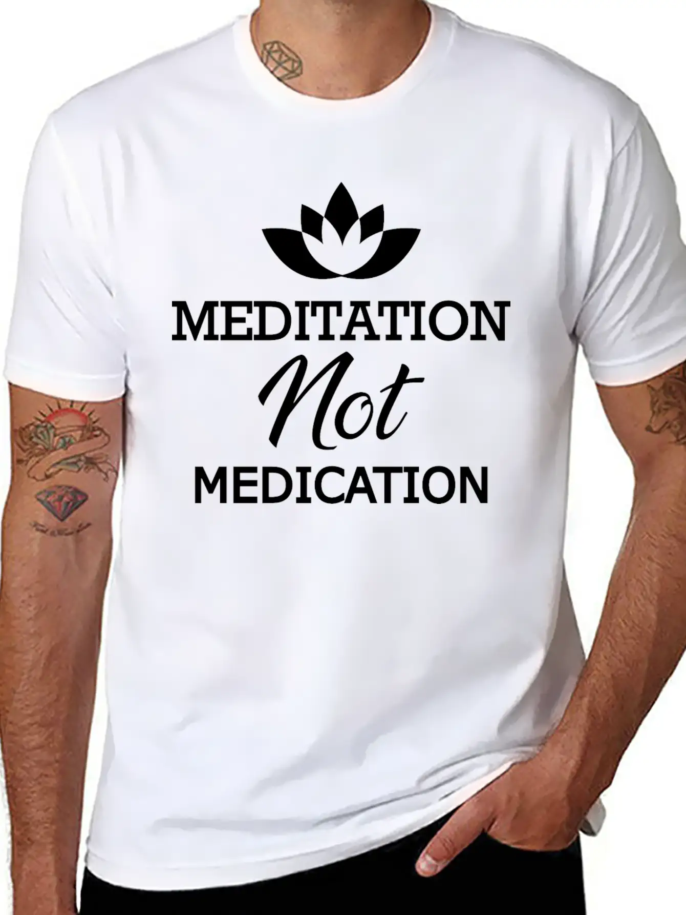 Meditation Not Medication Essential Unisex Summer Tee – Soft Cotton Casual Fit