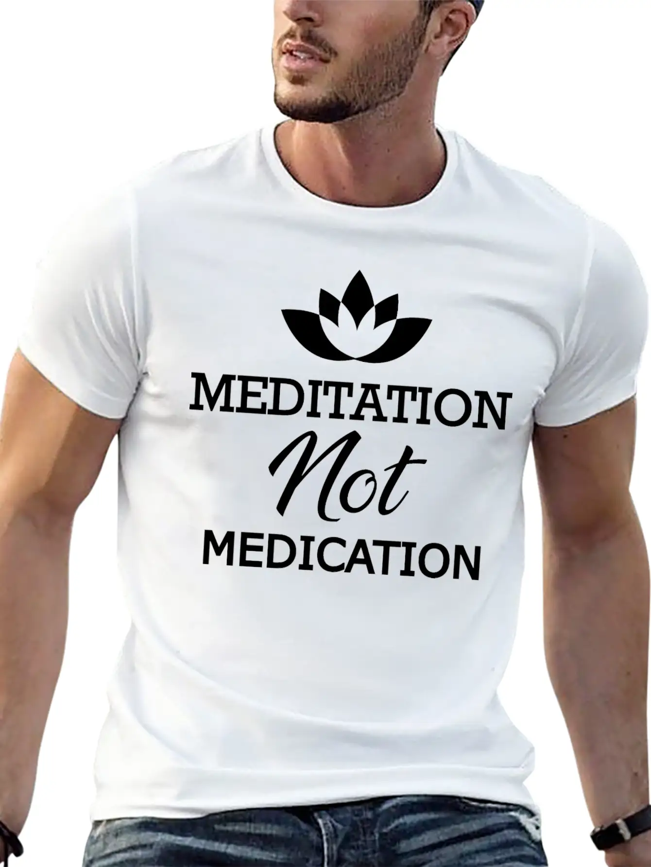 Meditation Not Medication Essential Unisex Summer Tee – Soft Cotton Casual Fit