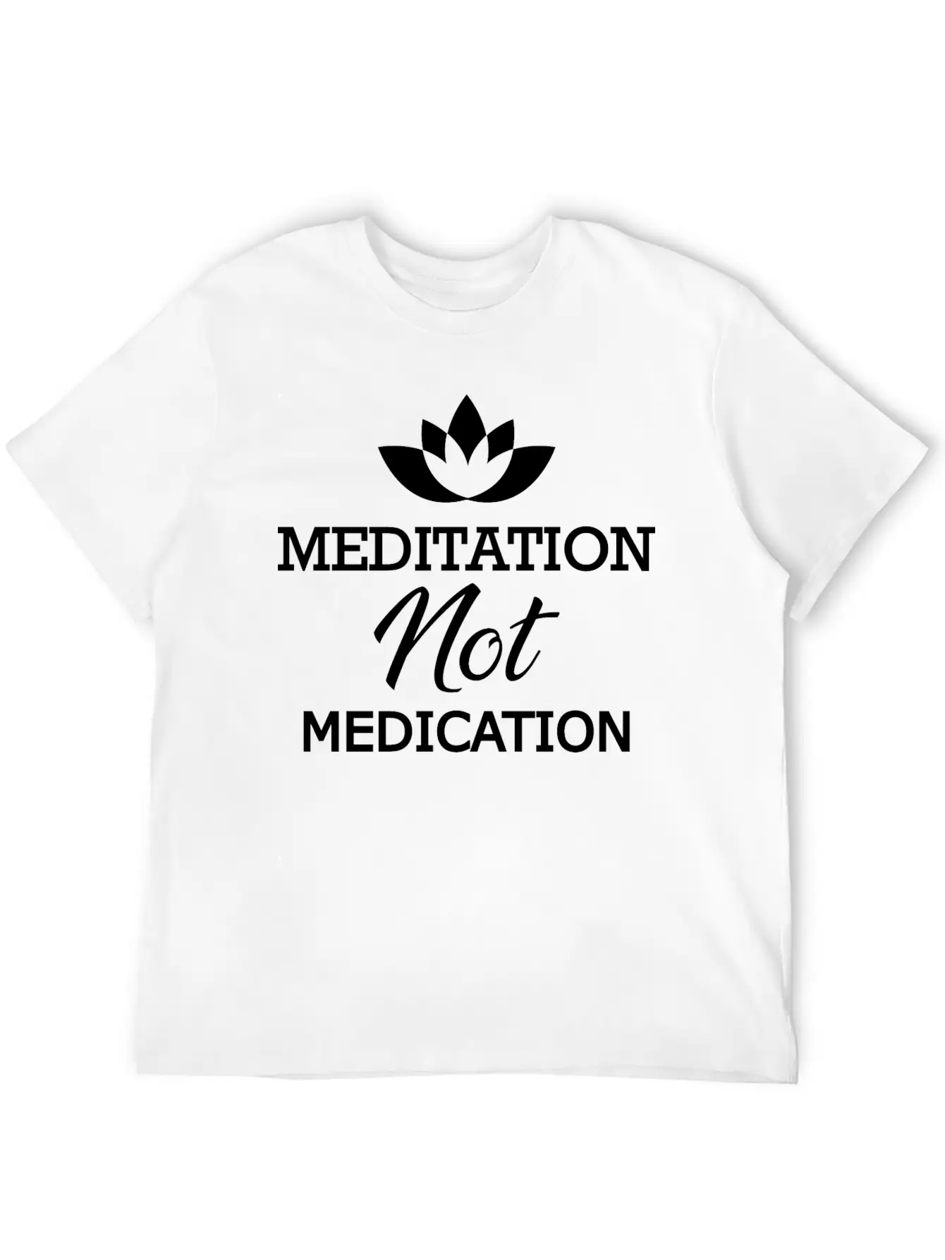 Meditation Not Medication Essential Unisex Summer Tee – Soft Cotton Casual Fit