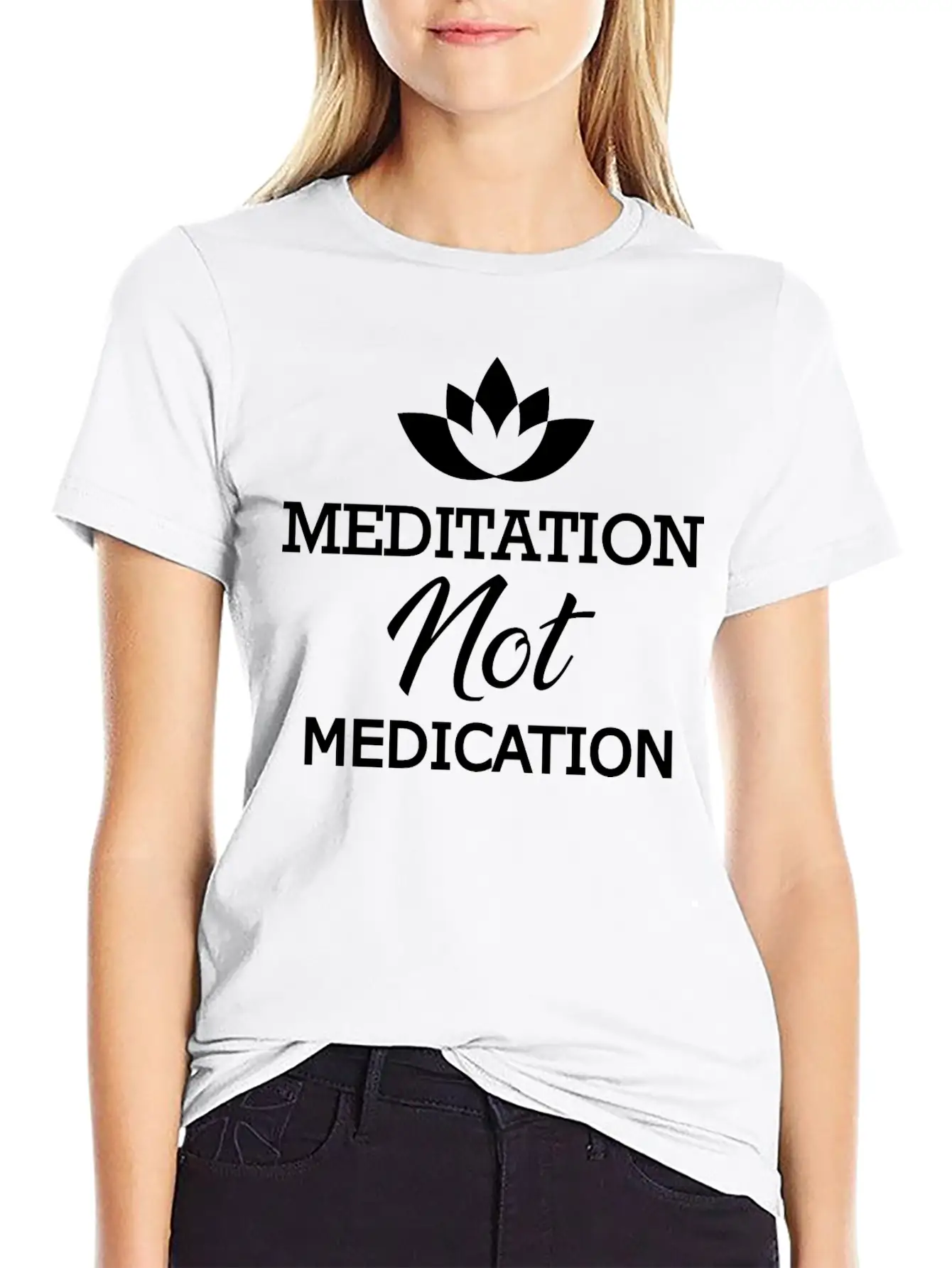 Meditation Not Medication Essential Unisex Summer Tee – Soft Cotton Casual Fit