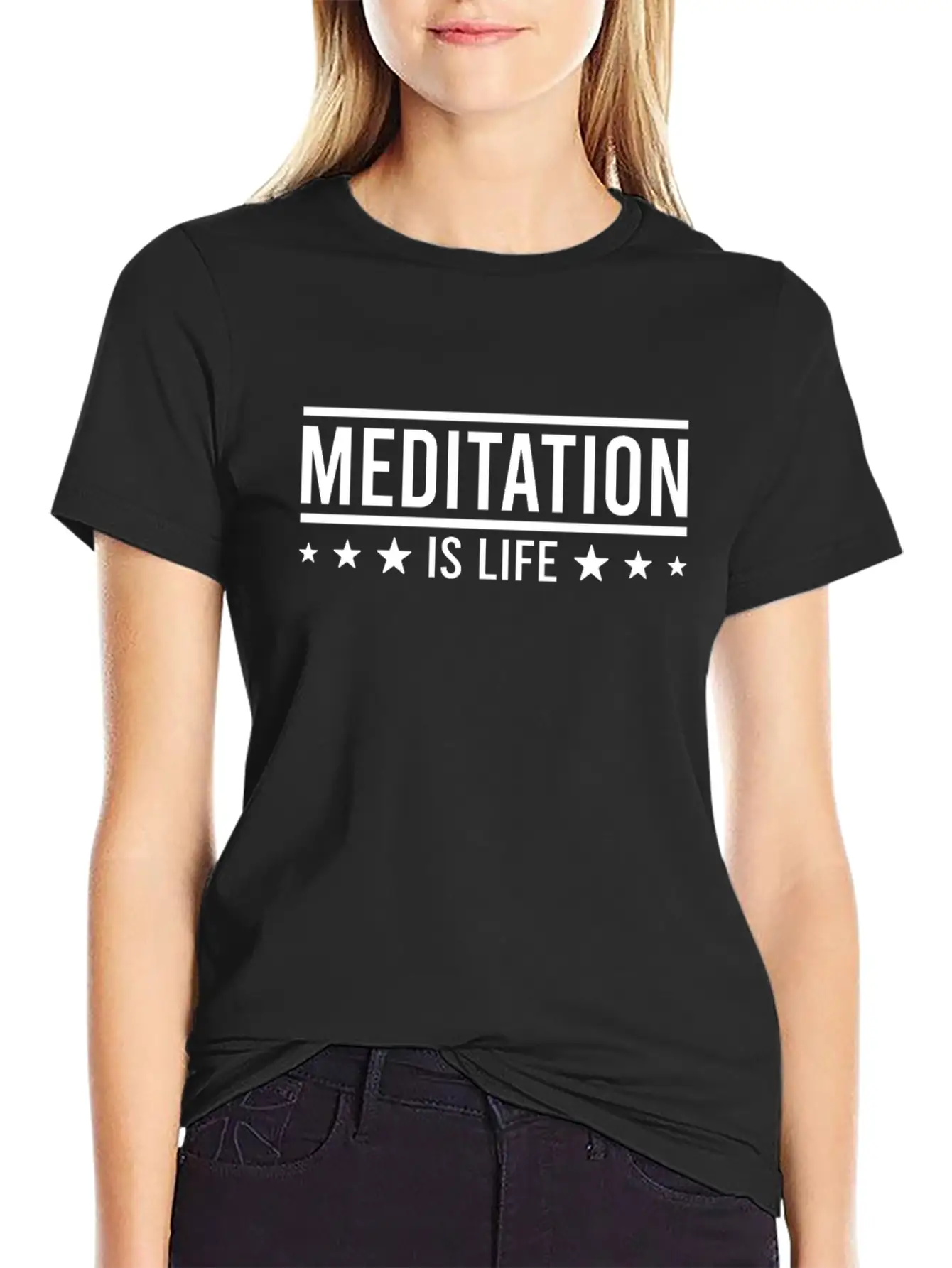 Meditation Saying Comfortable Minimalist Graphic Tee – Summer Style Essential
