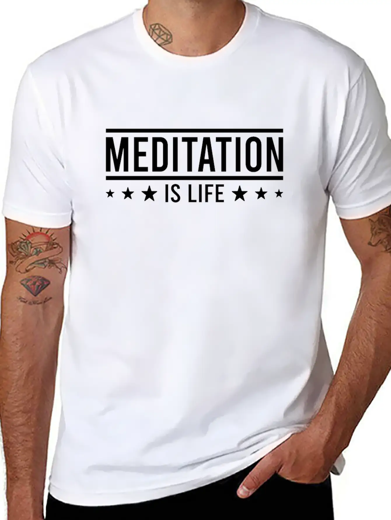 Meditation Saying Comfortable Minimalist Graphic Tee – Summer Style Essential