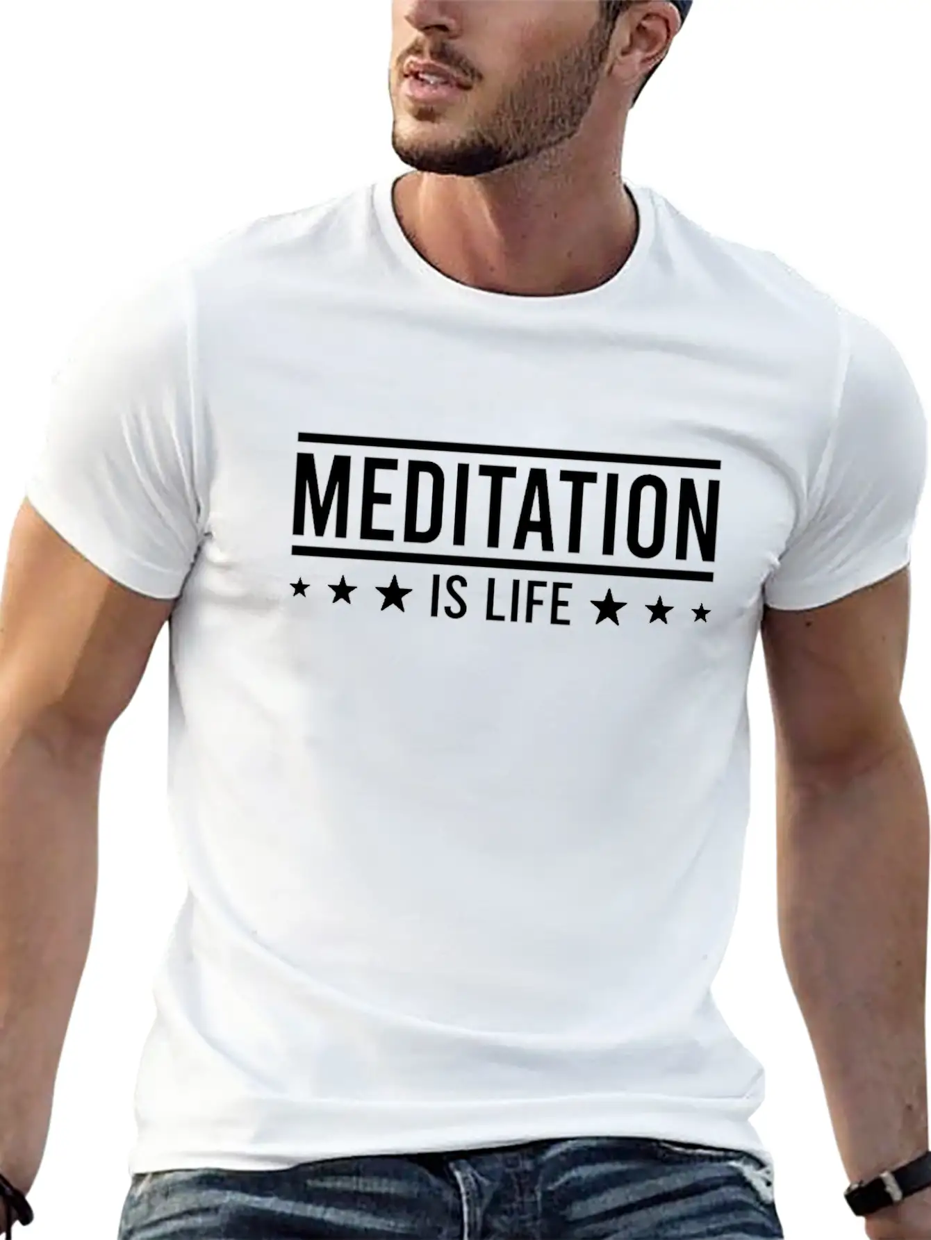 Meditation Saying Comfortable Minimalist Graphic Tee – Summer Style Essential