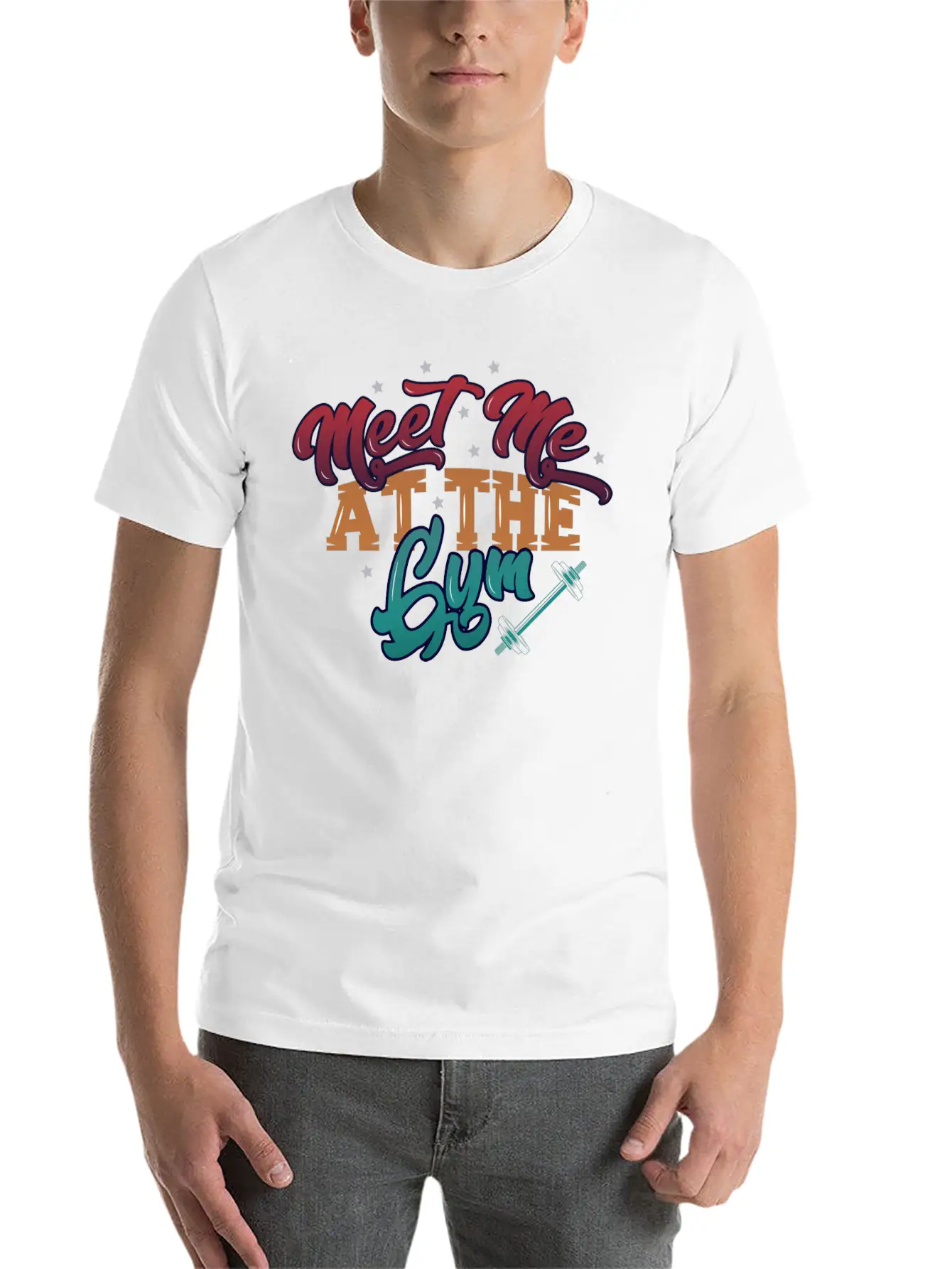 Meet Me At The Gym Gym Unisex Short Sleeve Soft Cotton T-Shirt – Casual Everyday Wear