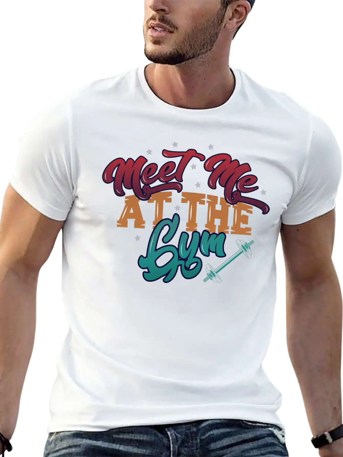 Meet Me At The Gym Gym Unisex Short Sleeve Soft Cotton T-Shirt – Casual Everyday Wear