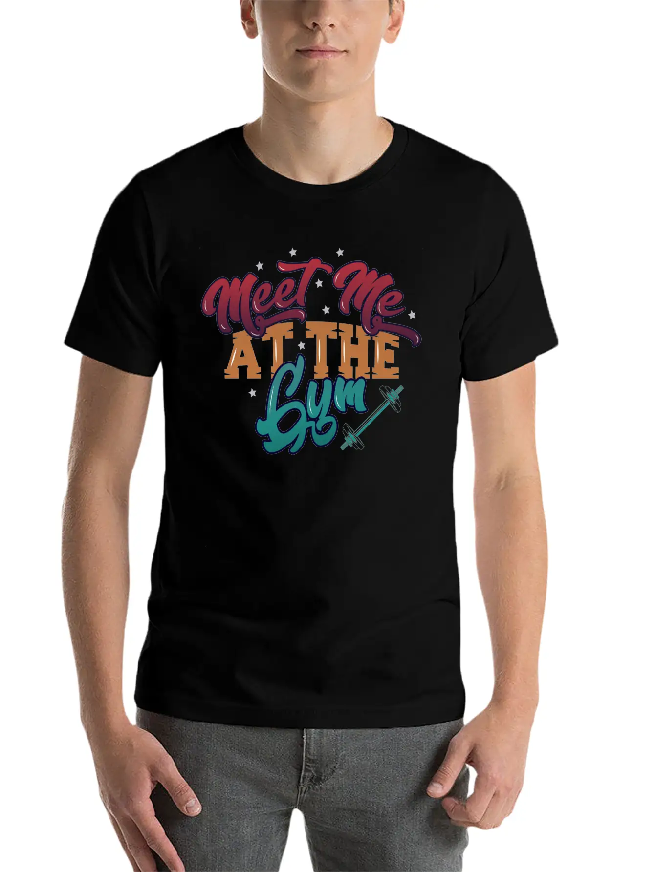 Meet Me At The Gym Gym Unisex Short Sleeve Soft Cotton T-Shirt – Casual Everyday Wear