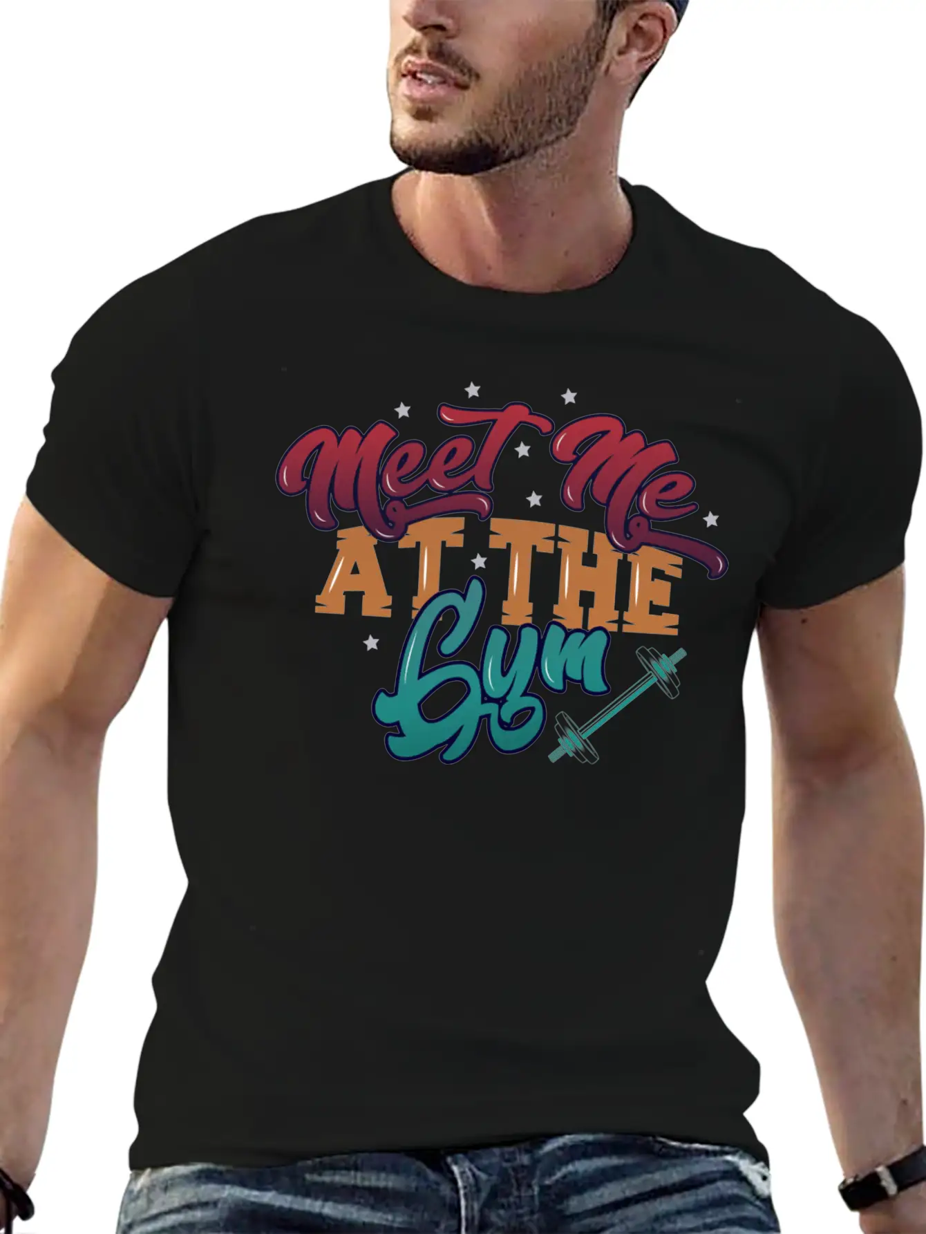 Meet Me At The Gym Gym Unisex Short Sleeve Soft Cotton T-Shirt – Casual Everyday Wear