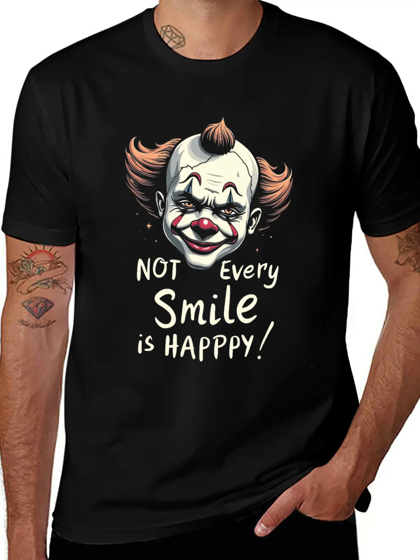 Melancholic Sad Clown Emotional Art Exploring Basic Graphic T-Shirt – Daily Comfort In Soft Cotton
